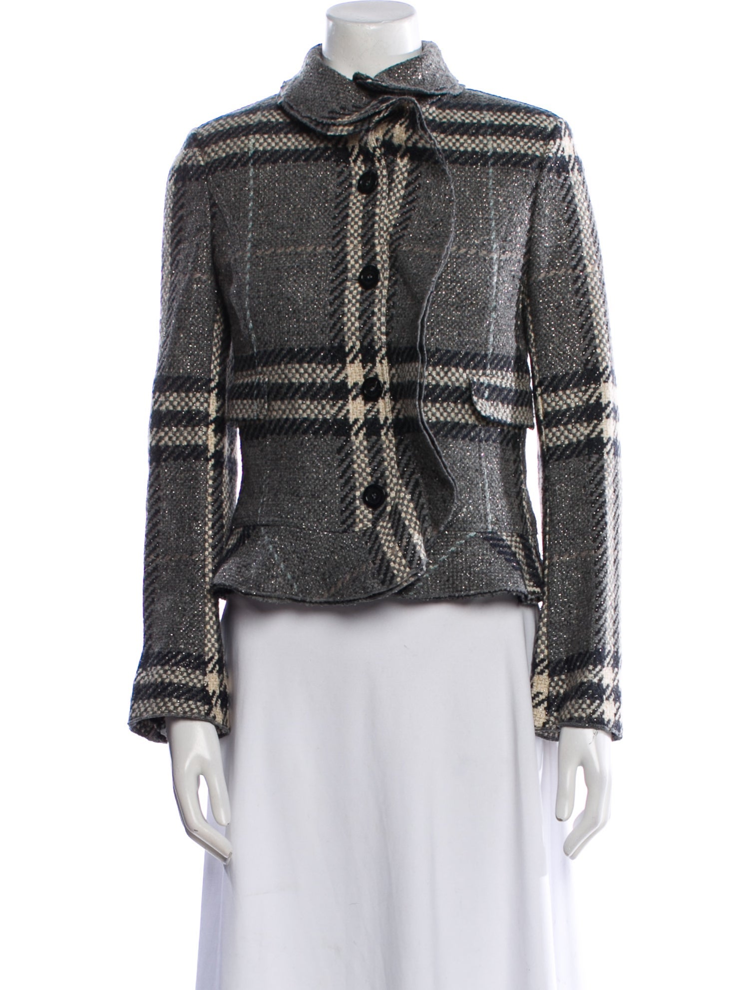 Burberry London Wool Tweed Pattern Evening Jacket