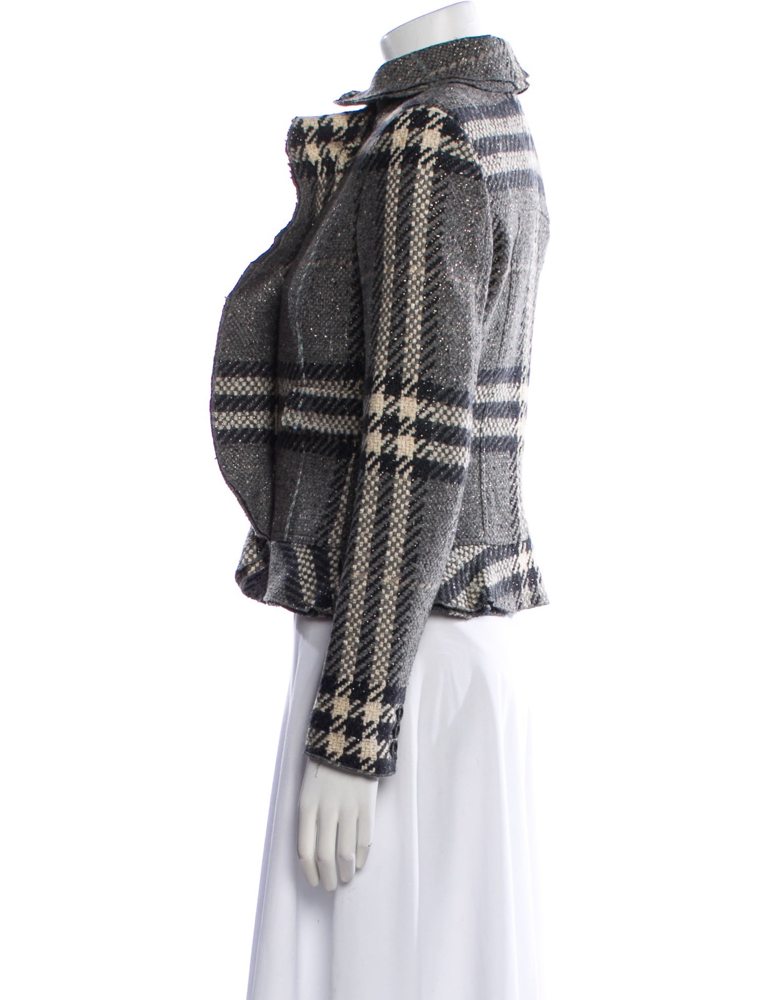 Burberry London Wool Tweed Pattern Evening Jacket