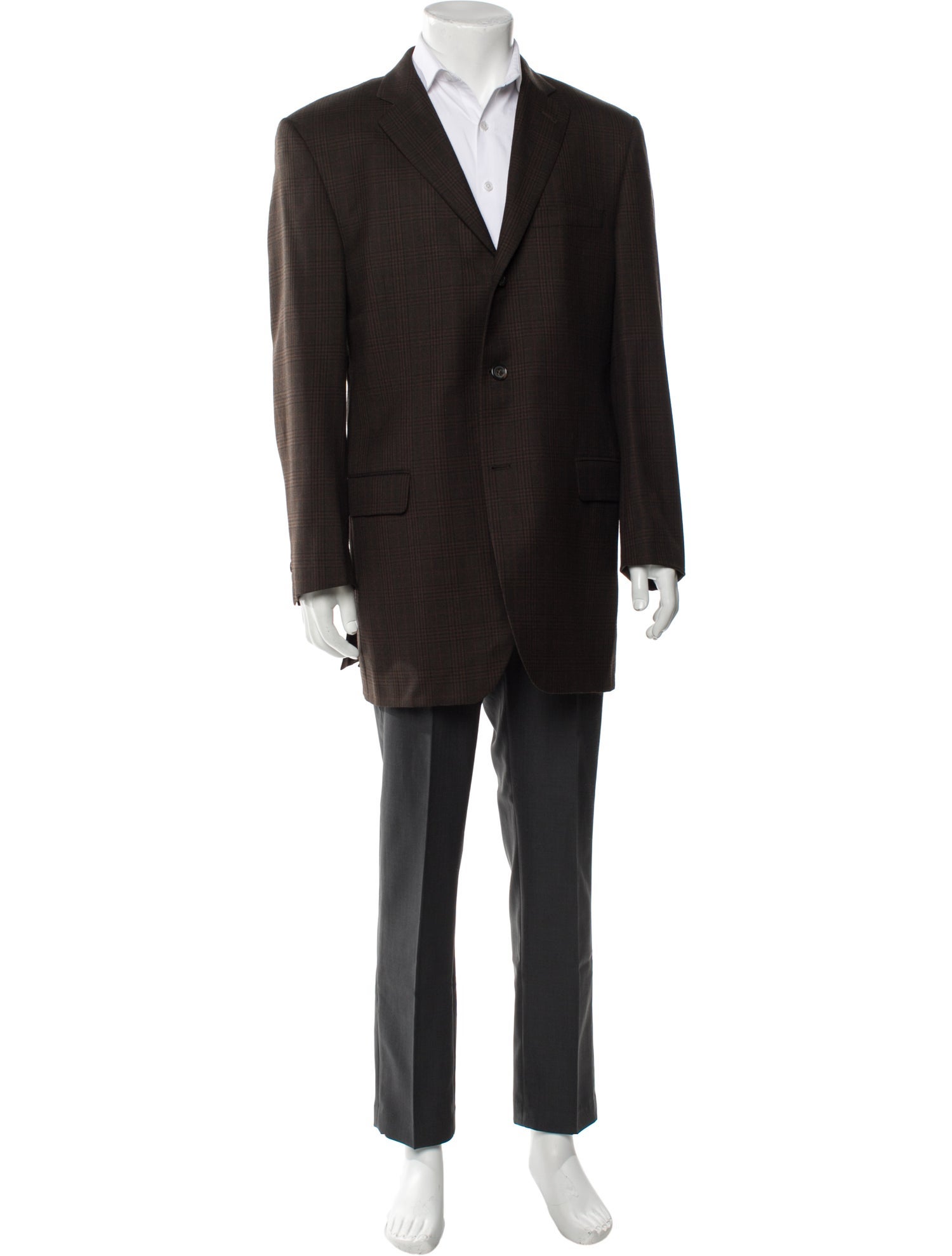 Burberry London Wool Plaid Print Blazer