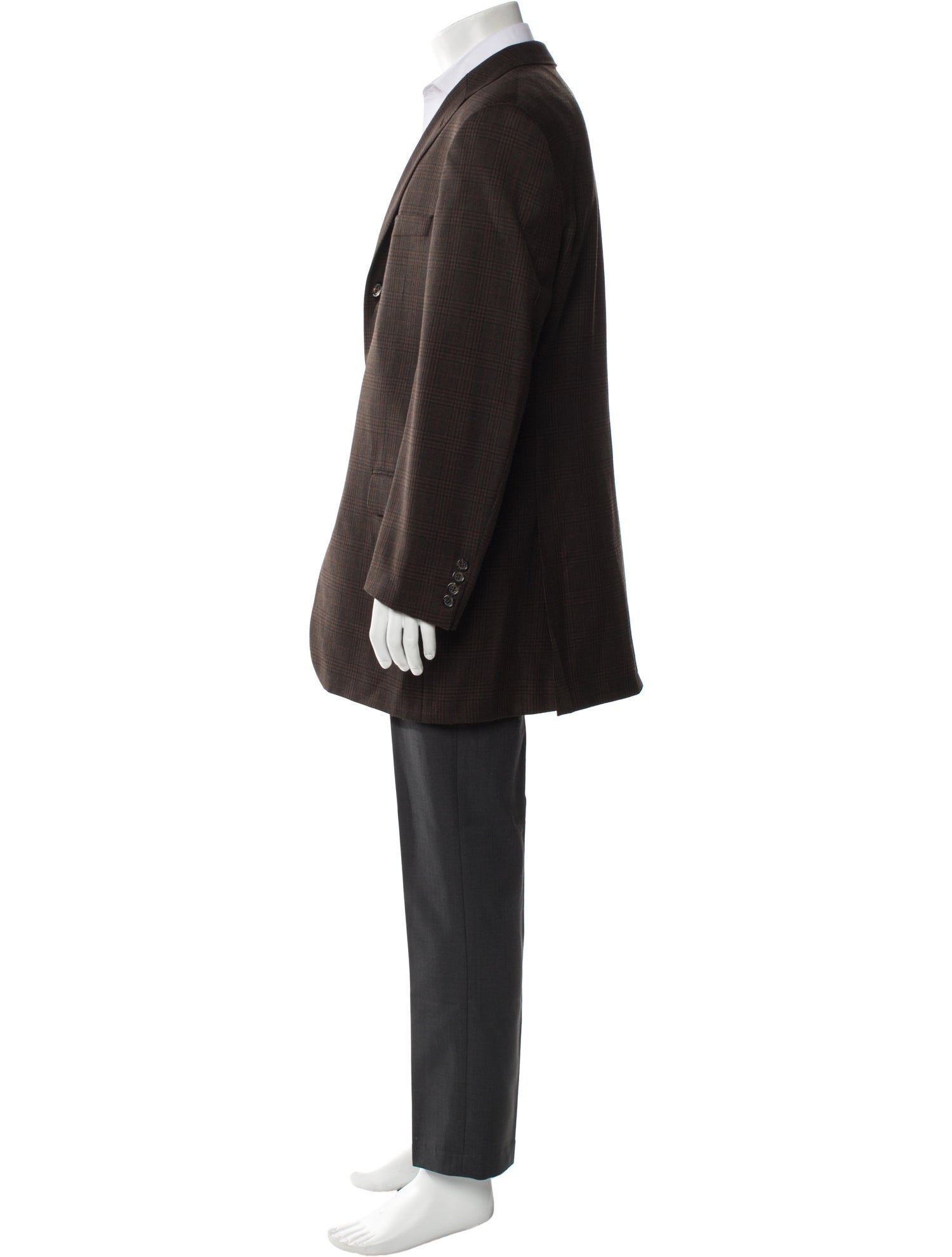 Burberry London Wool Plaid Print Blazer