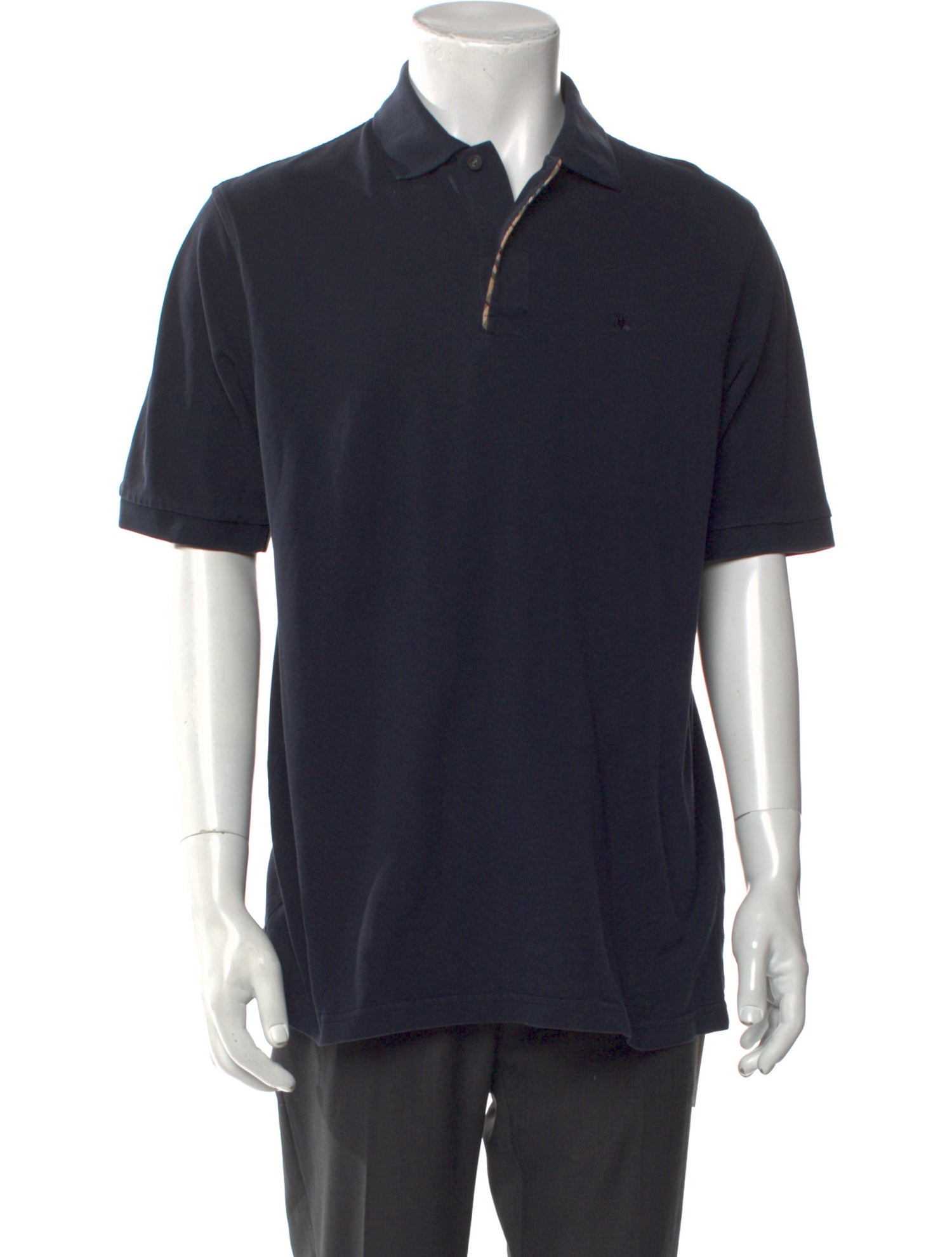 Burberry London House Check Pattern V-Neck Polo Shirt