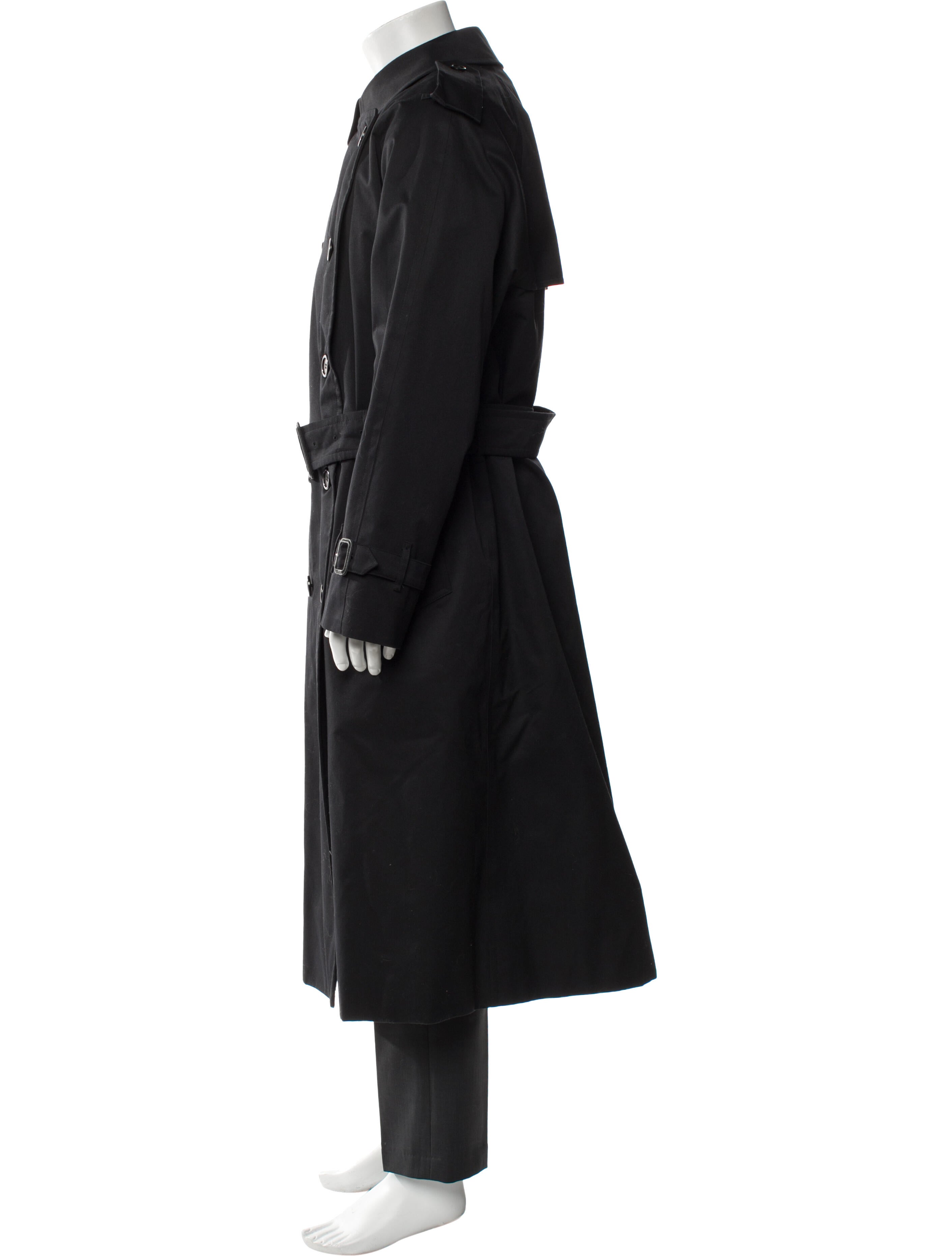 Burberry London House Check Pattern Wool Trench Coat