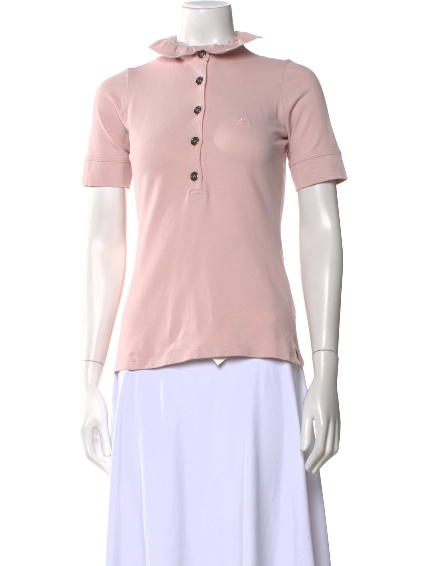 Burberry London Mock Neck Short Sleeve Polo