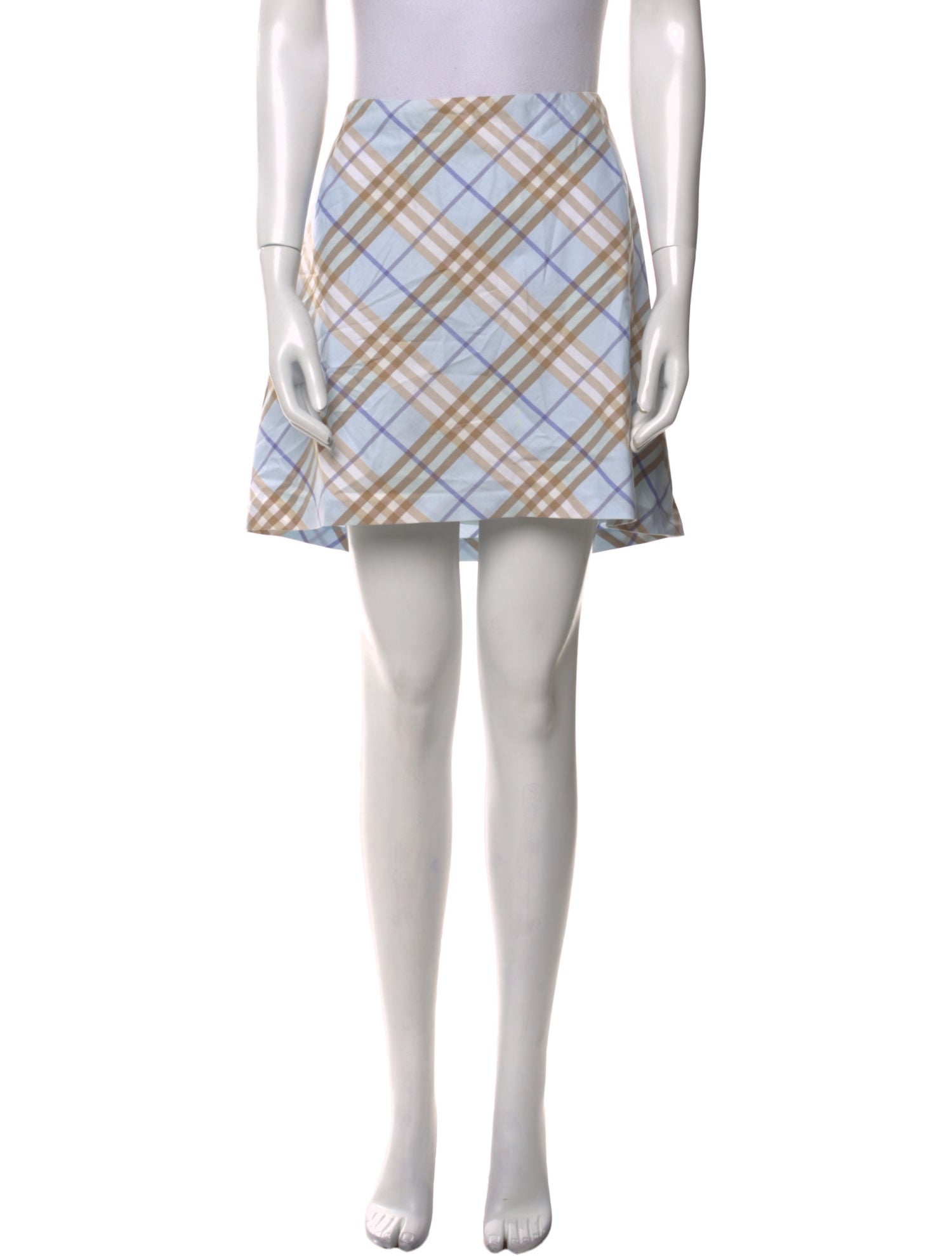 Burberry London Plaid Print Mini Skirt