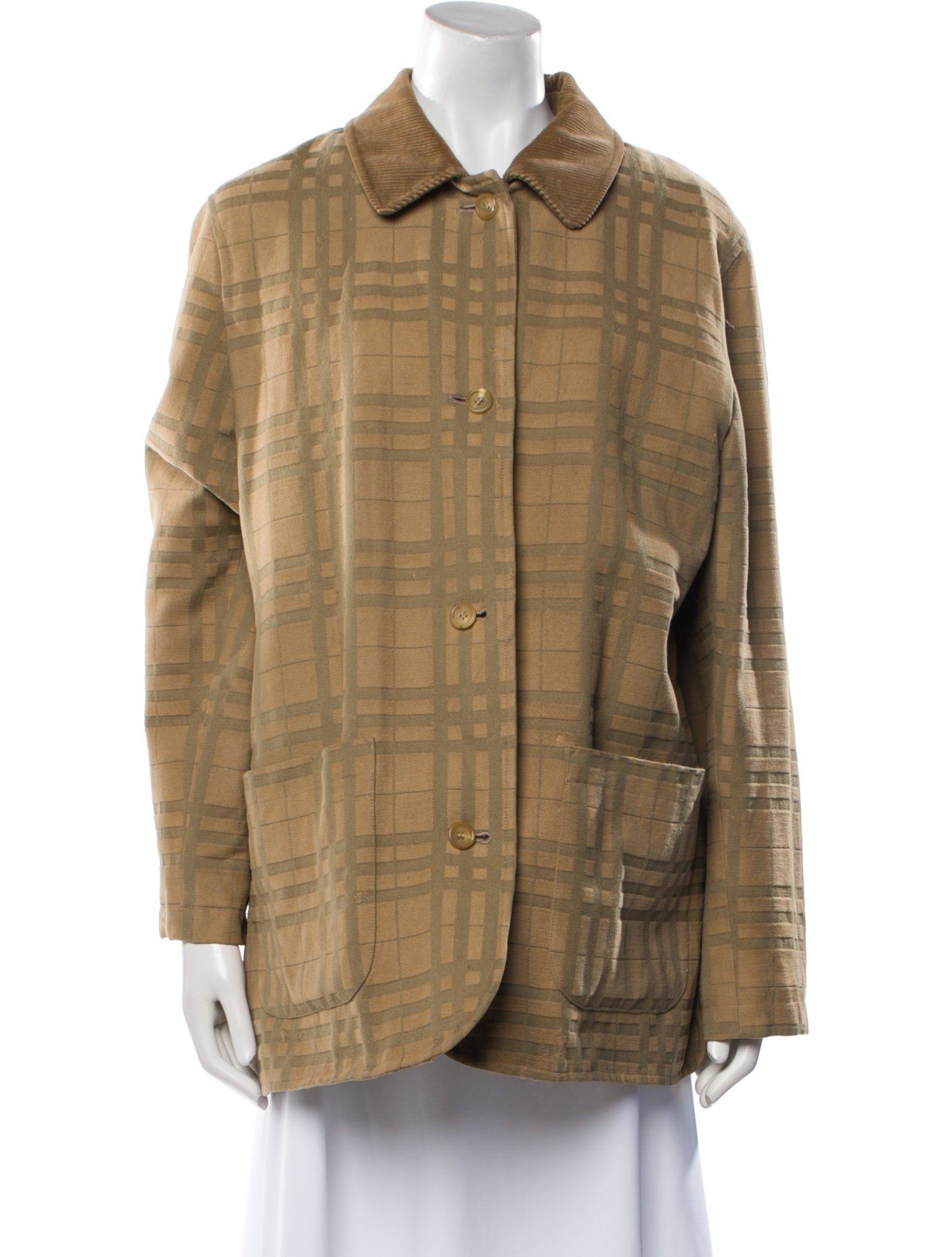 Burberry London Plaid Print Utility Jacket