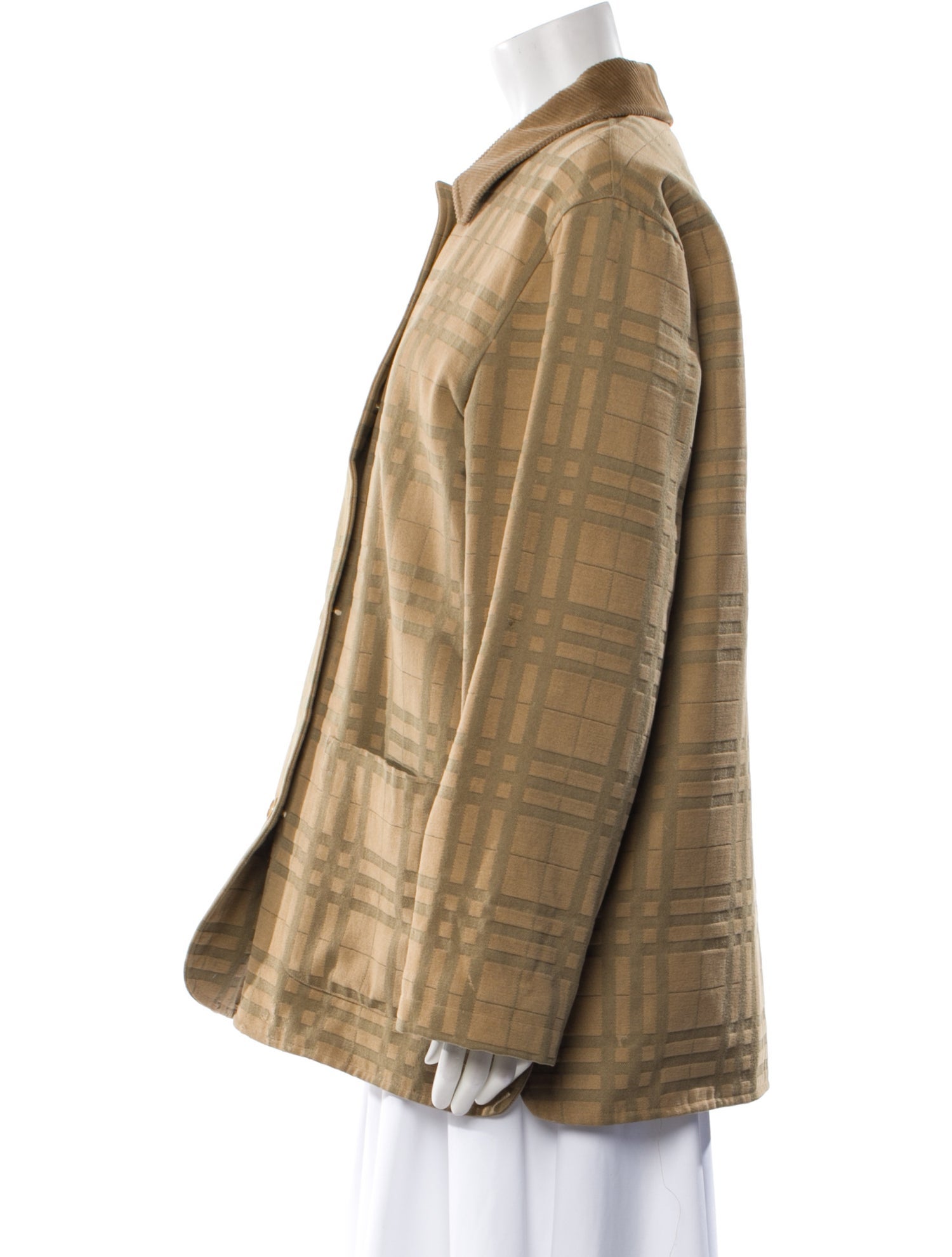 Burberry London Plaid Print Utility Jacket