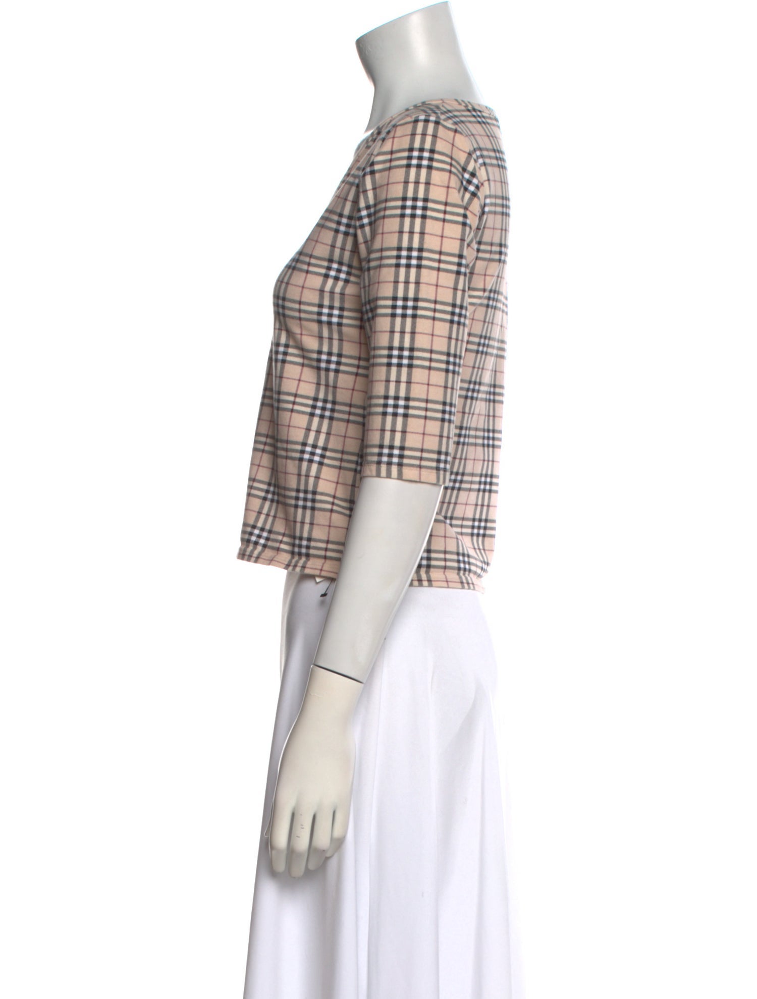 Burberry London Plaid Print V-Neck Crop Top
