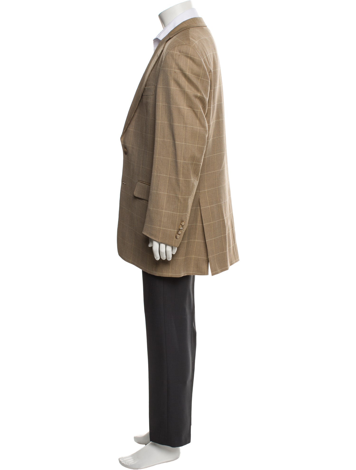 Burberry London Wool Plaid Print Blazer