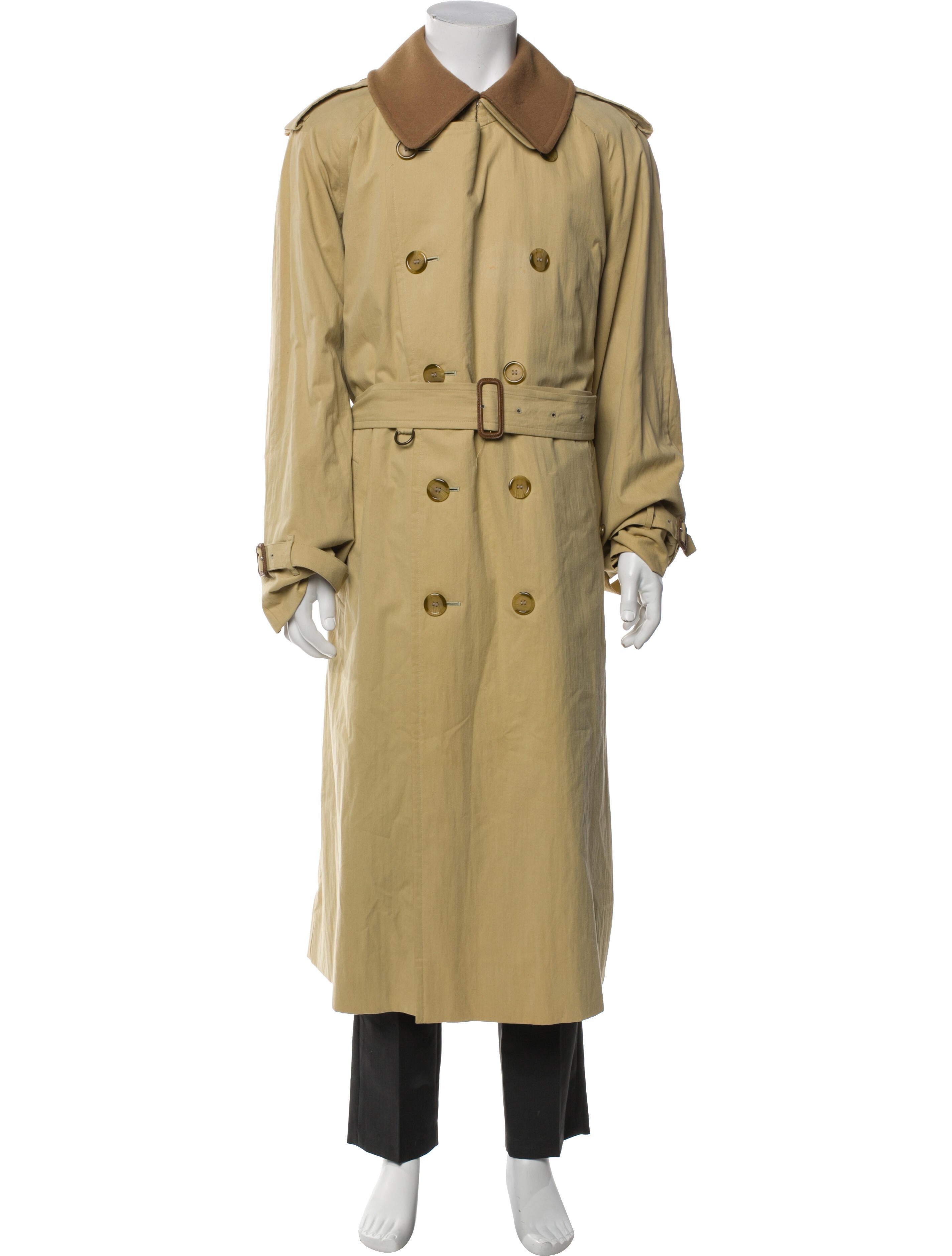 Burberry London Nova Check Pattern Wool Trench Coat