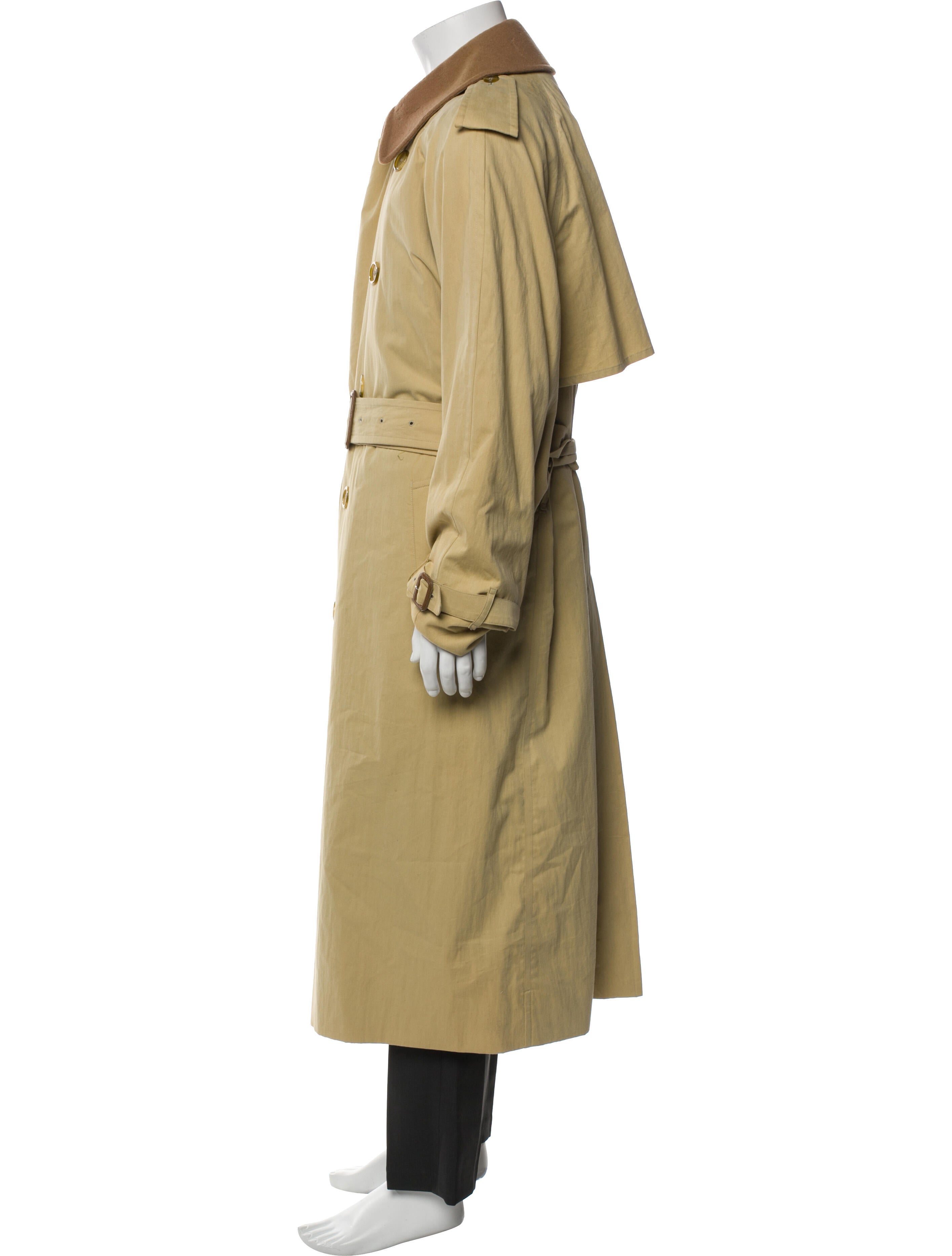 Burberry London Nova Check Pattern Wool Trench Coat