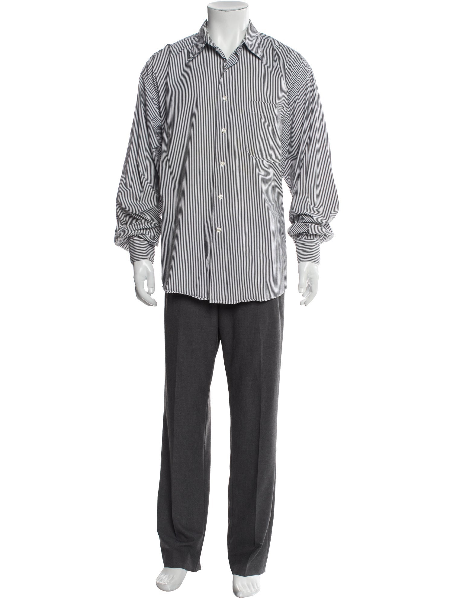 Burberry London Striped Long Sleeve Dress Shirt