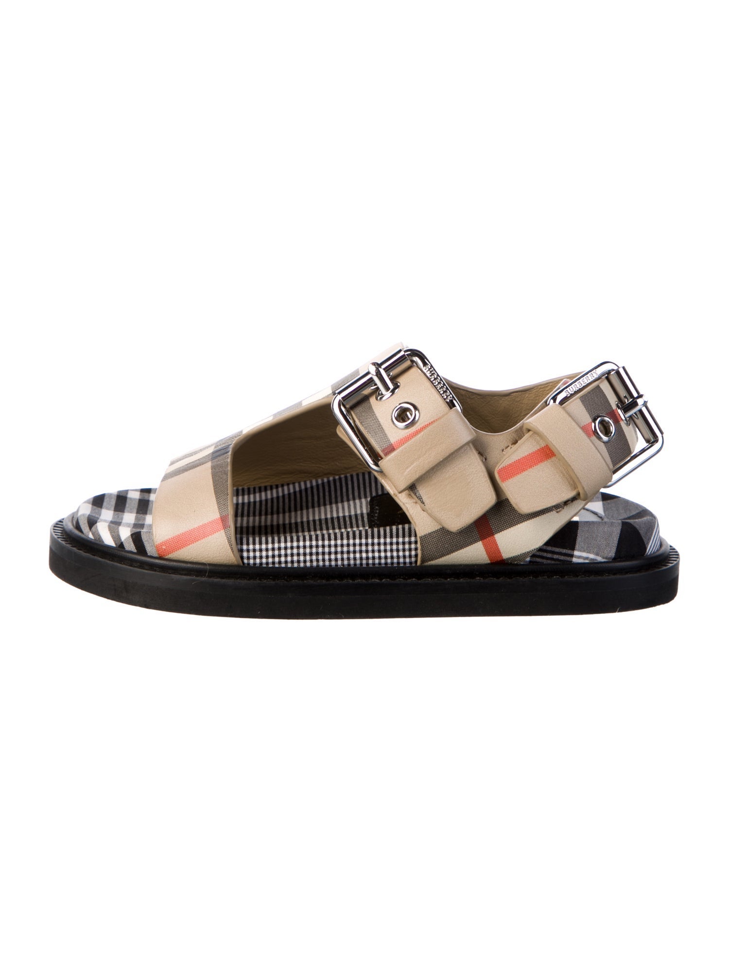 Burberry London Leather Flat Sandals