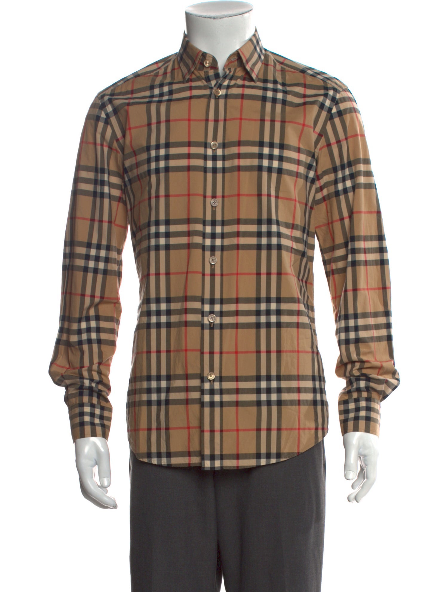 Burberry London House Check Pattern Long Sleeve Dress Shirt