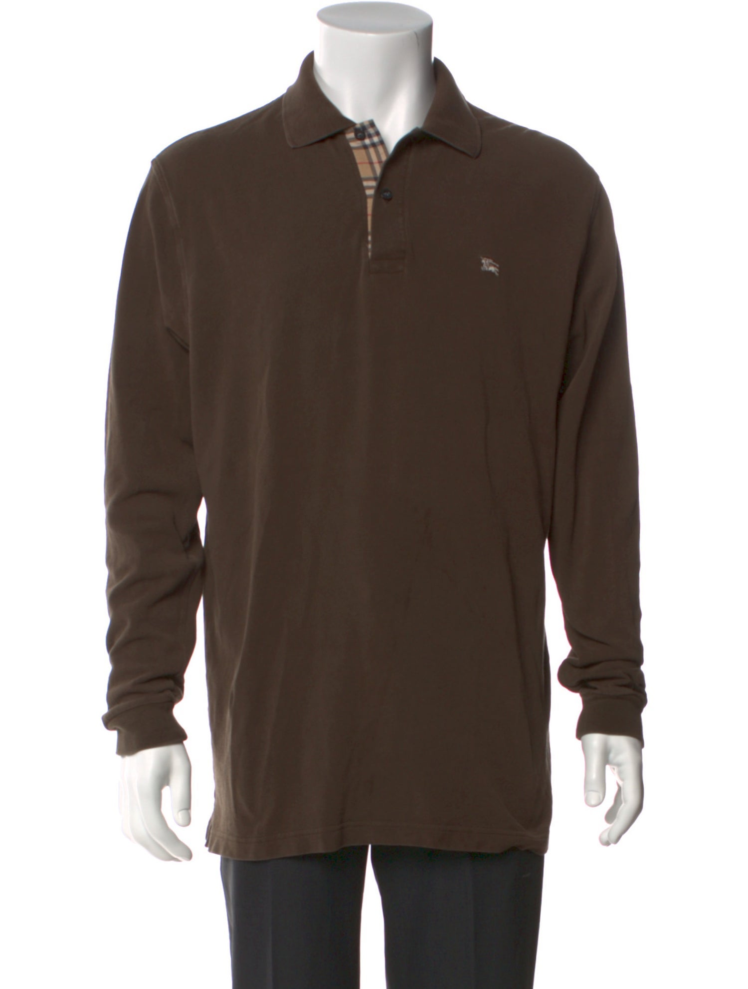 Burberry London Crew Neck Long Sleeve Polo Shirt