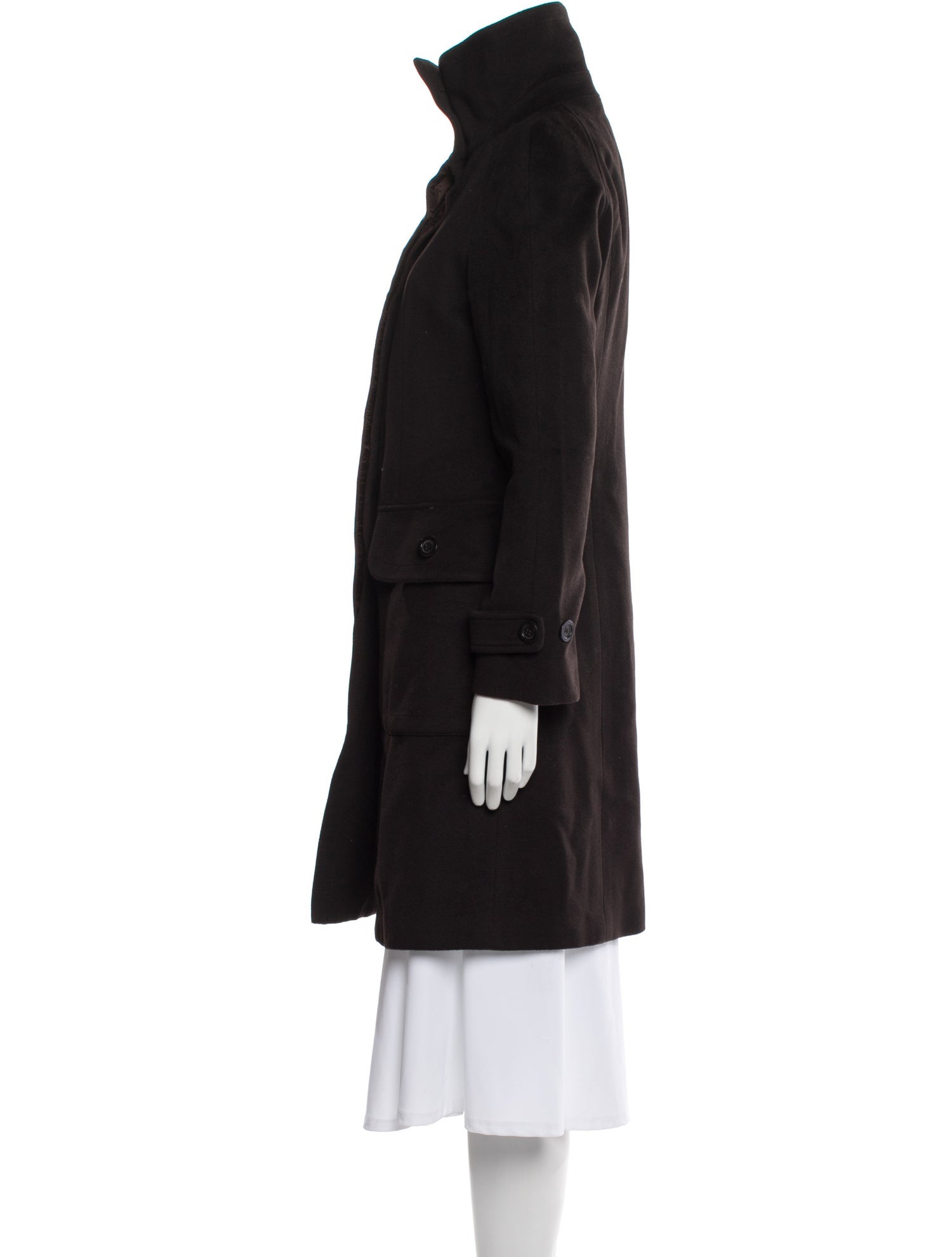 Burberry London Wool Faux Fur Coat