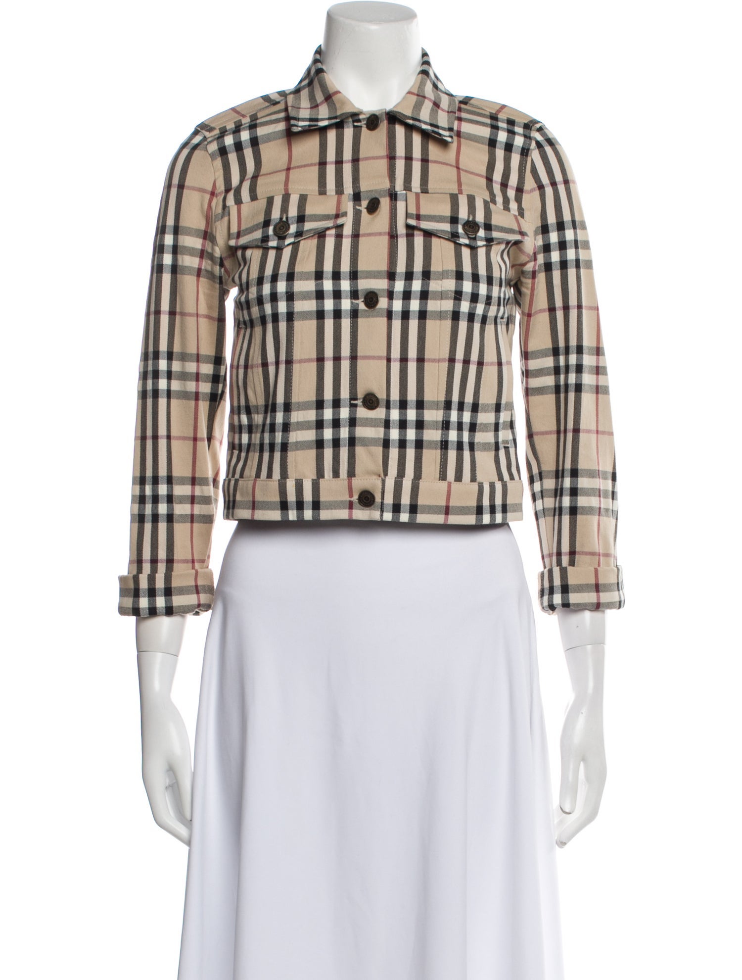 Burberry London Plaid Print Blazer