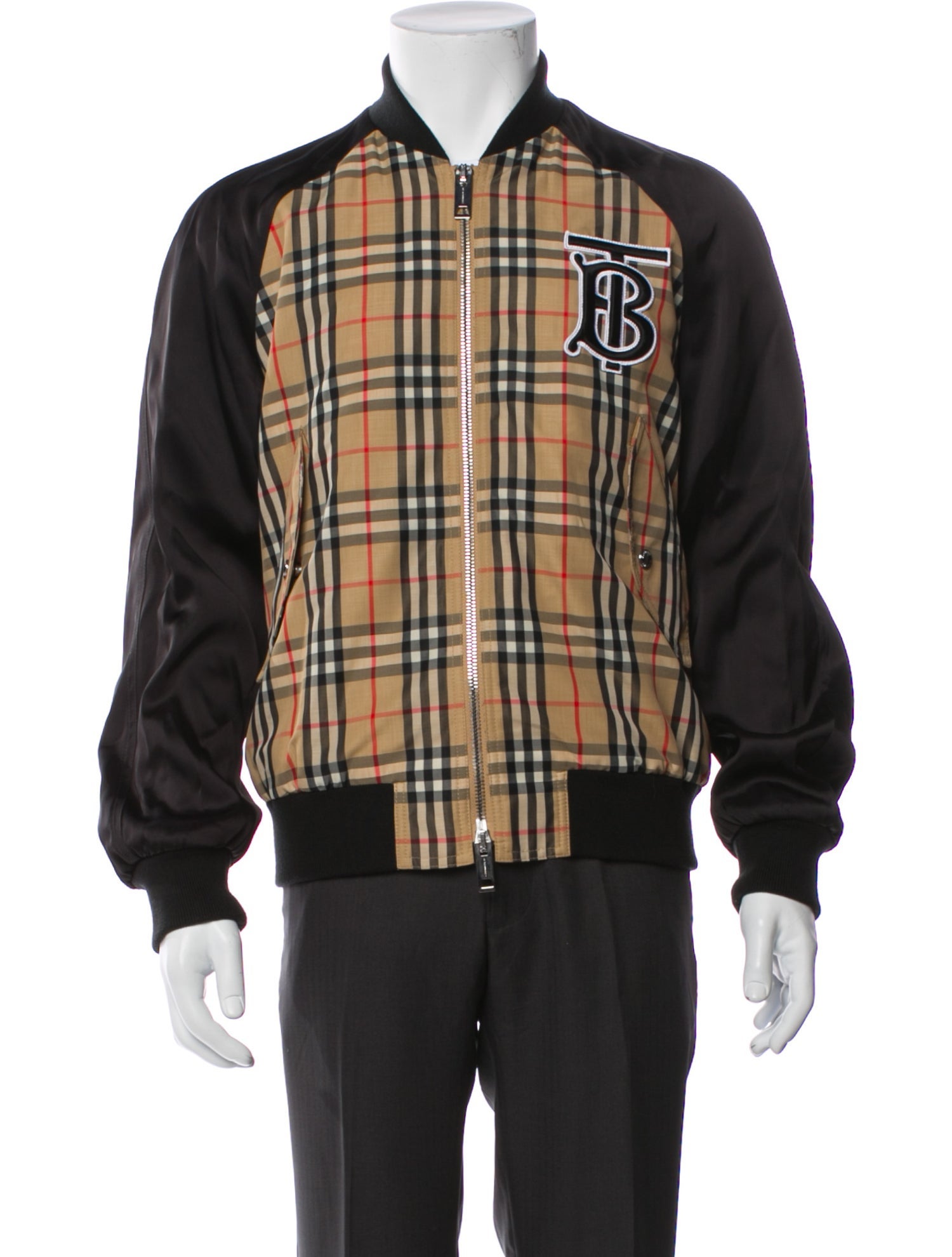 Burberry London House Check Pattern Bomber Jacket