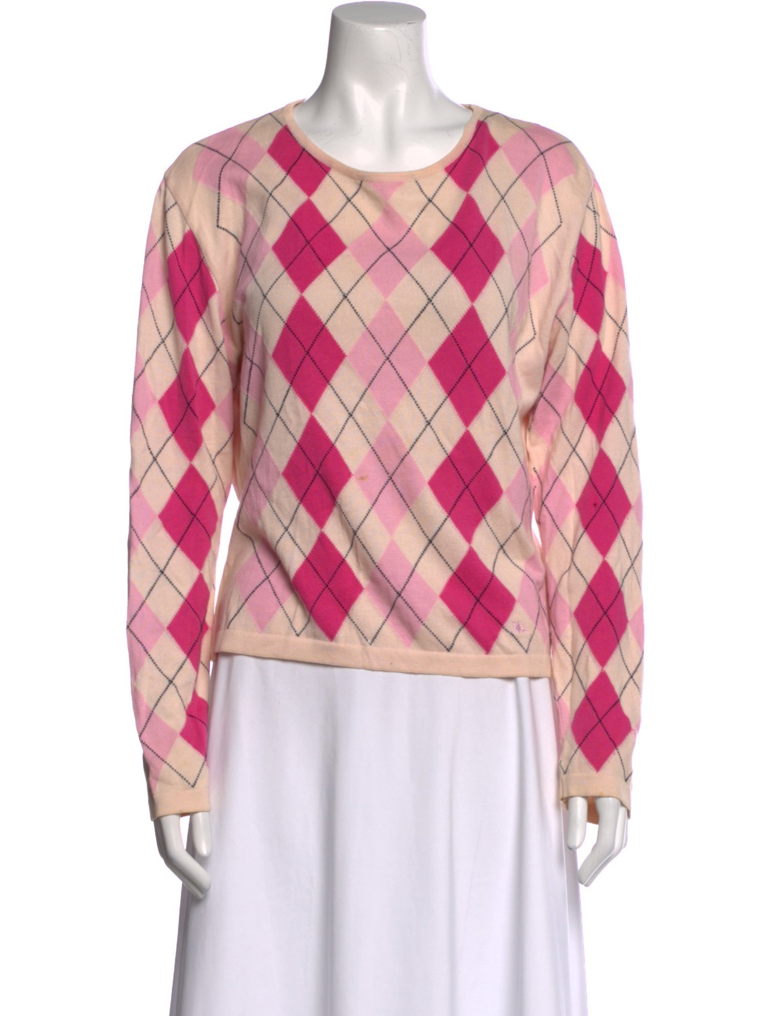 Burberry London Printed Scoop Neck Sweater