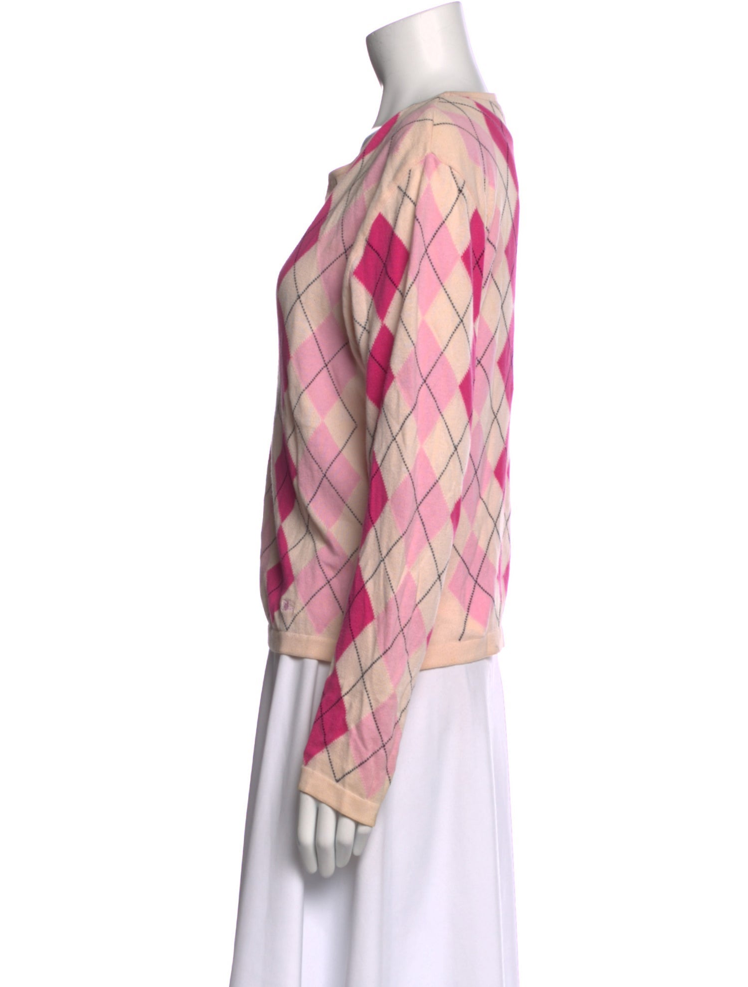 Burberry London Printed Scoop Neck Sweater