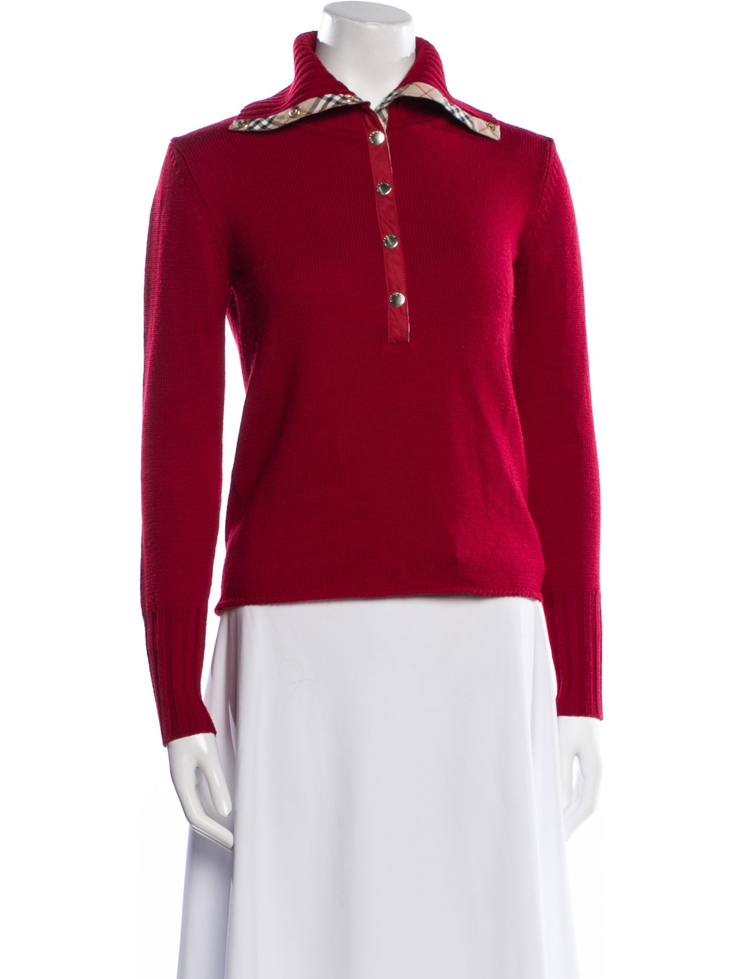 Burberry London Merino Wool Mock Neck Sweater