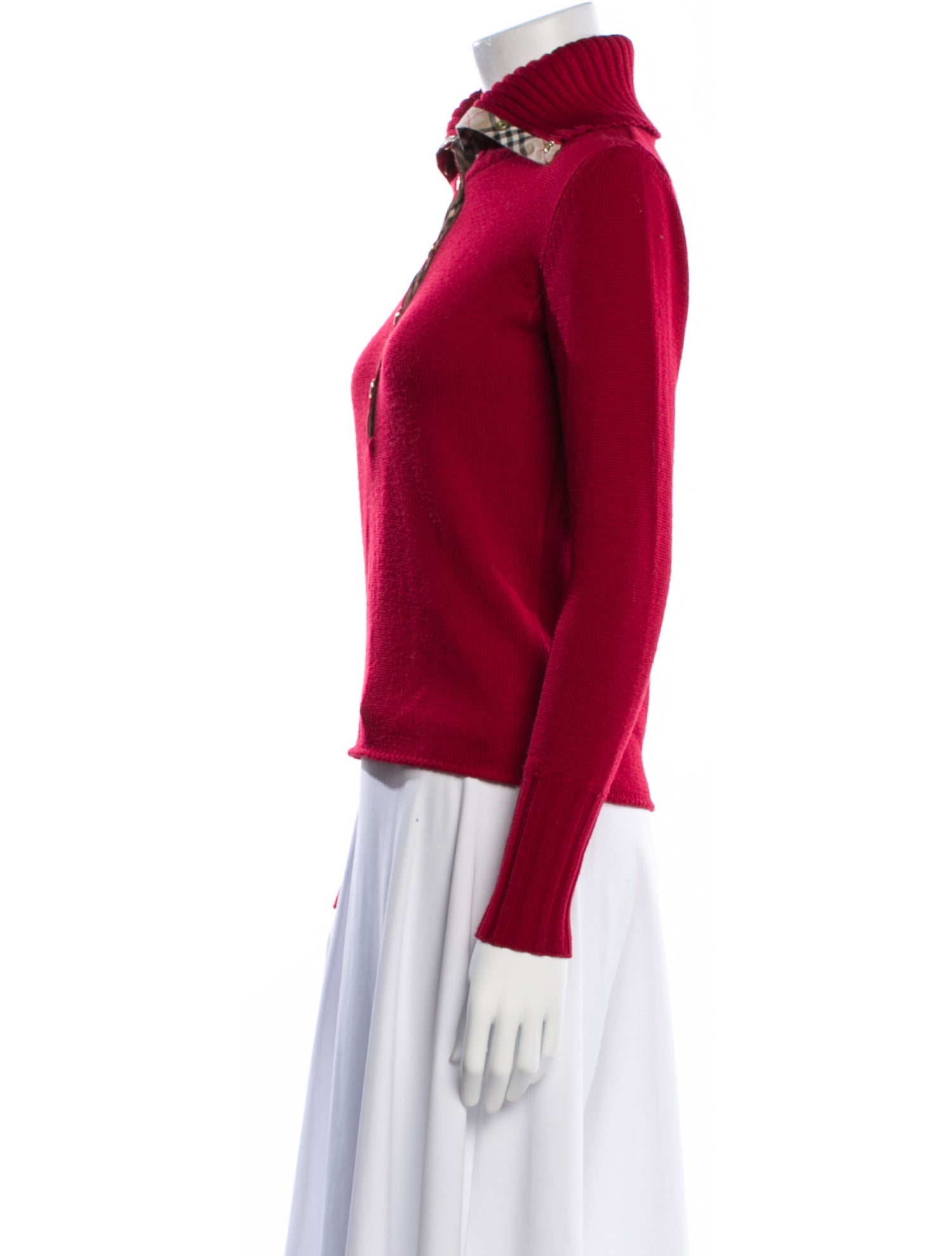 Burberry London Merino Wool Mock Neck Sweater