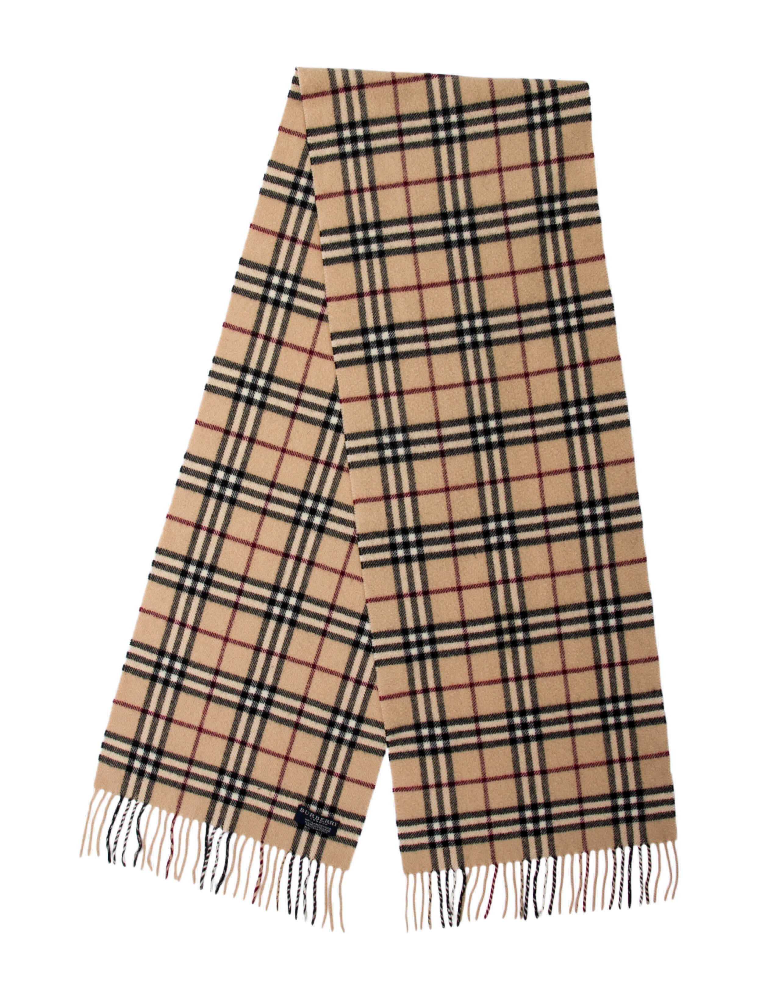 Burberry London Lambswool Plaid Print Scarf