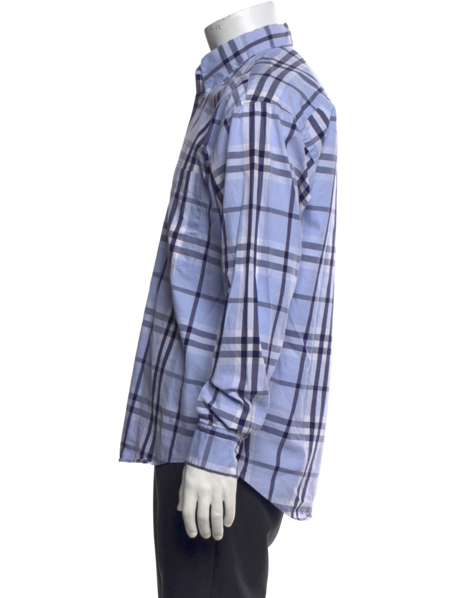 Burberry London Plaid Print Long Sleeve Dress Shirt