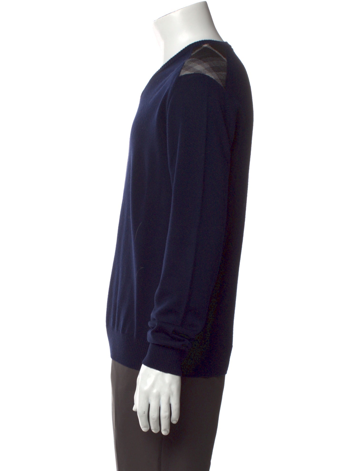 Burberry London Nova Check Pattern Merino Wool Pullover