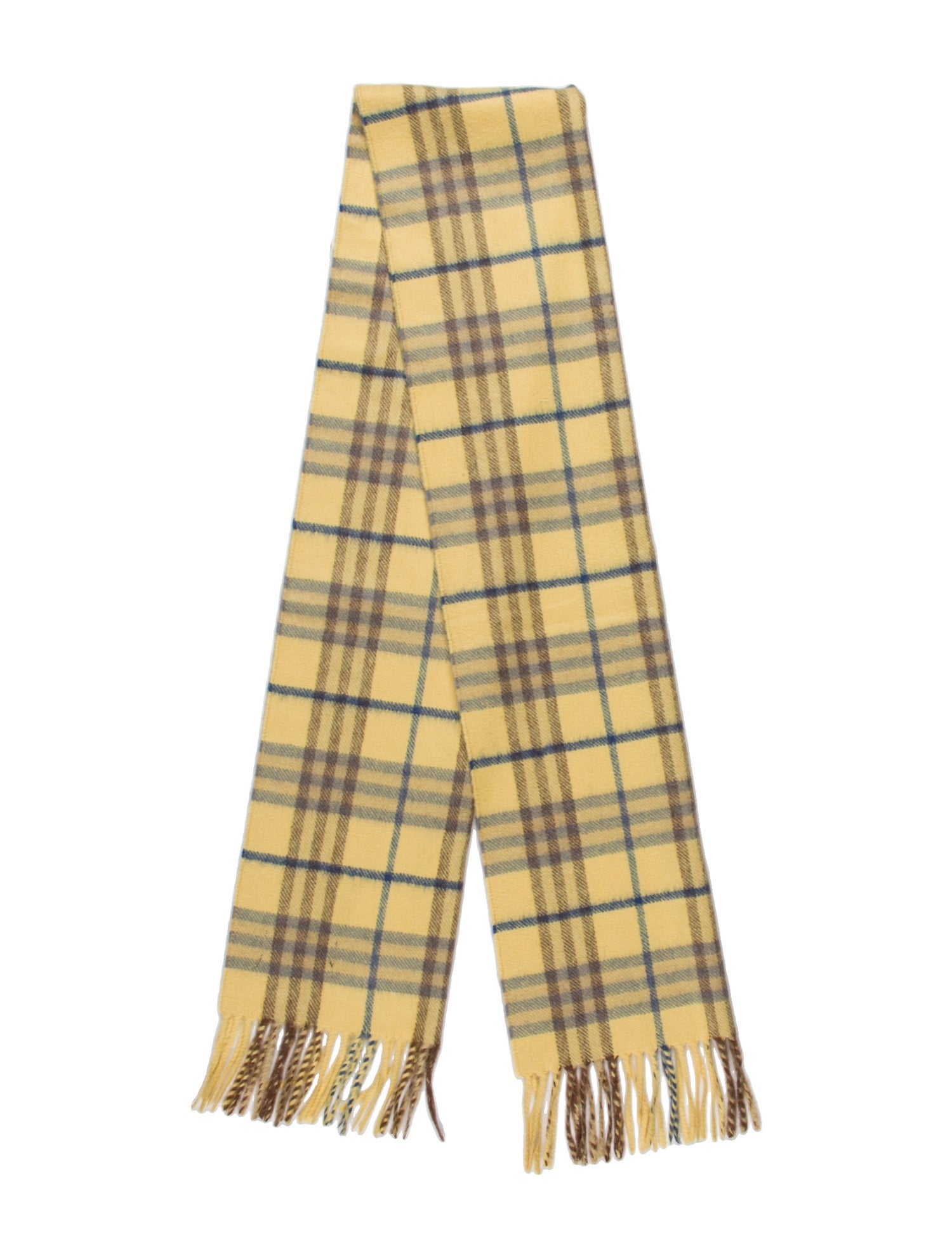 Burberry London Cashmere Plaid Print Scarf