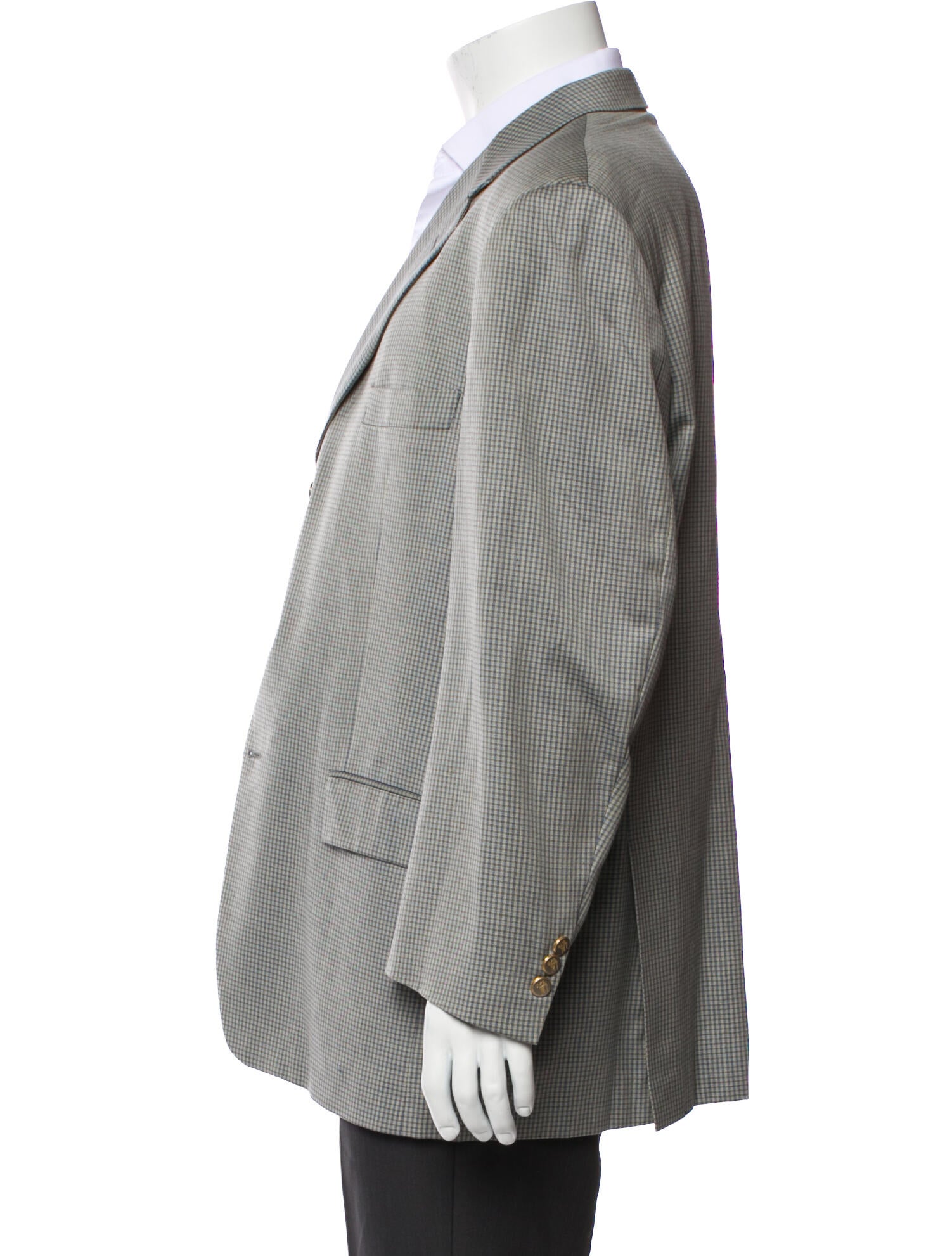 Burberry London Wool Plaid Print Peacoat