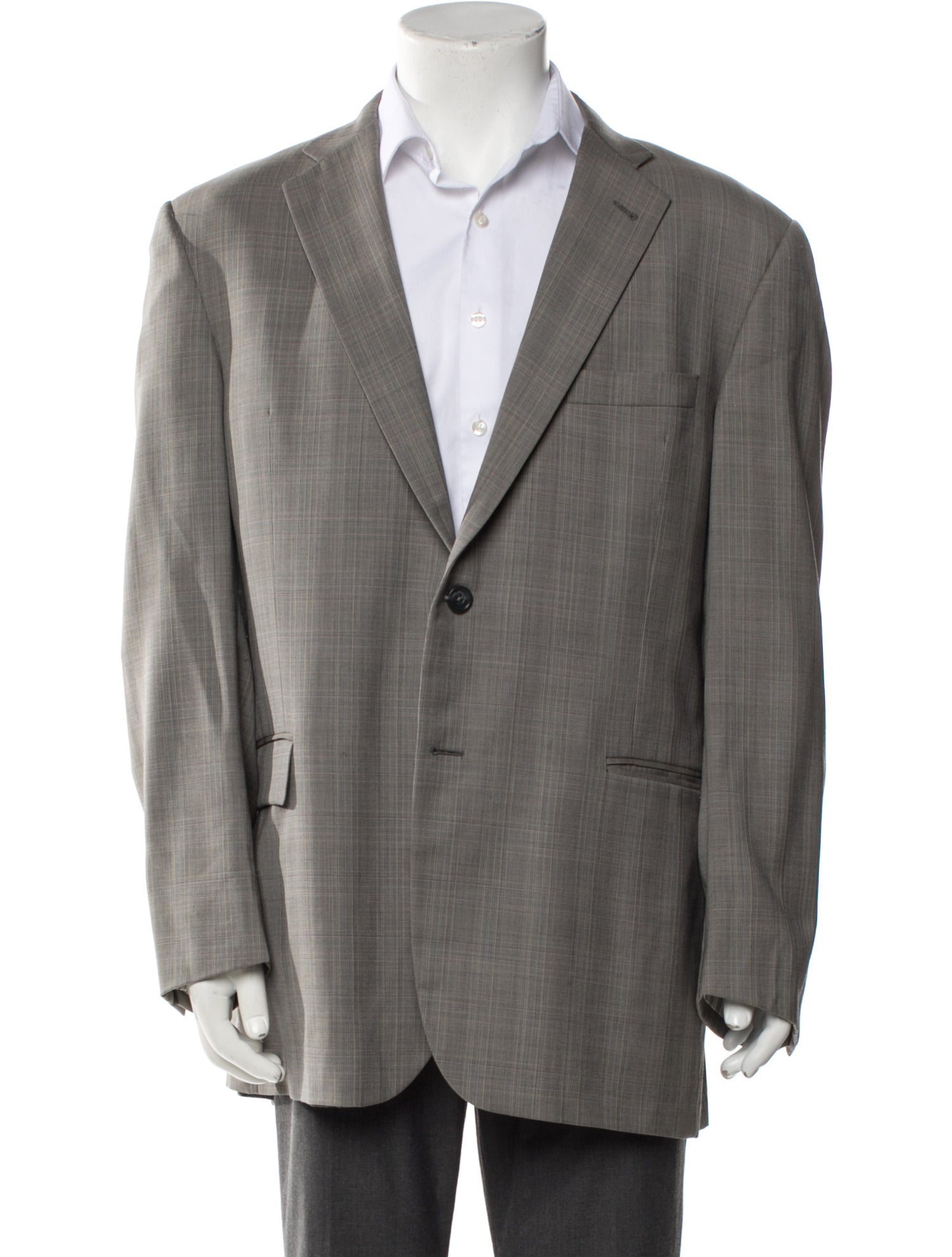 Burberry London Wool Plaid Print Blazer