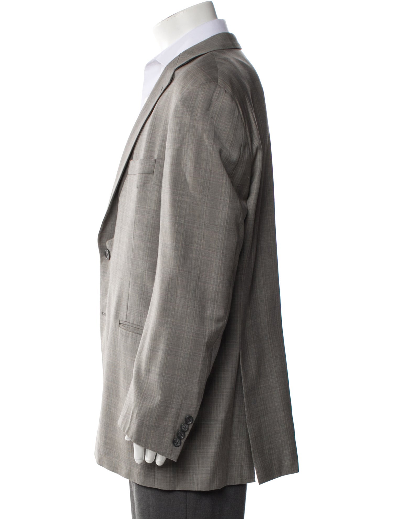 Burberry London Wool Plaid Print Blazer