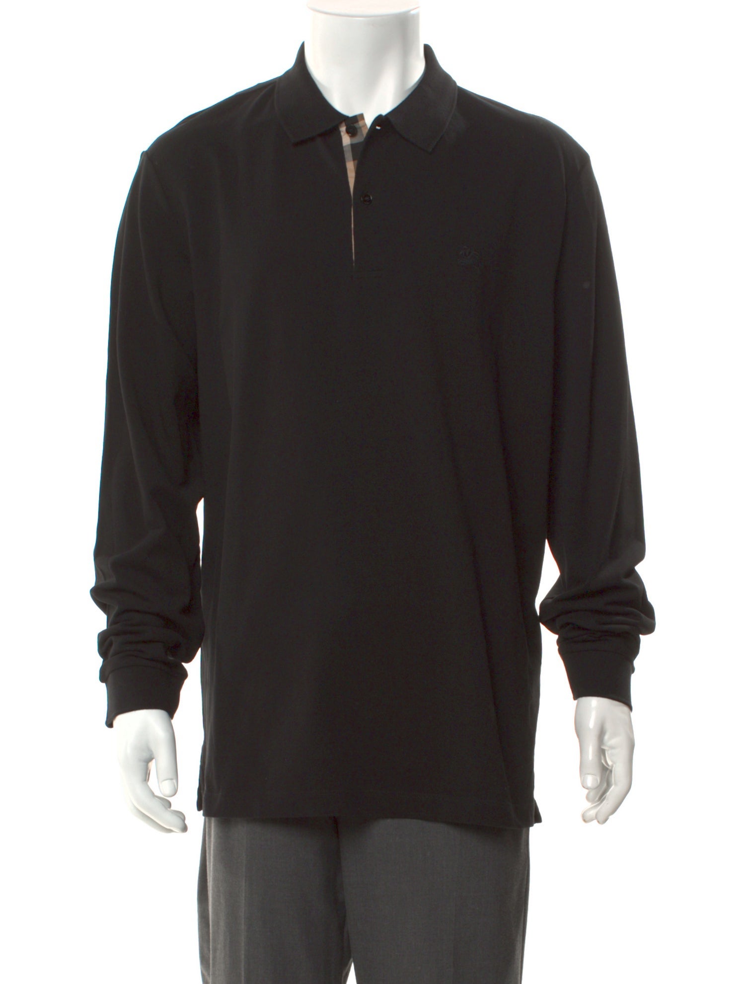 Burberry Collar Long Sleeve Polo Shirt w/ Tags