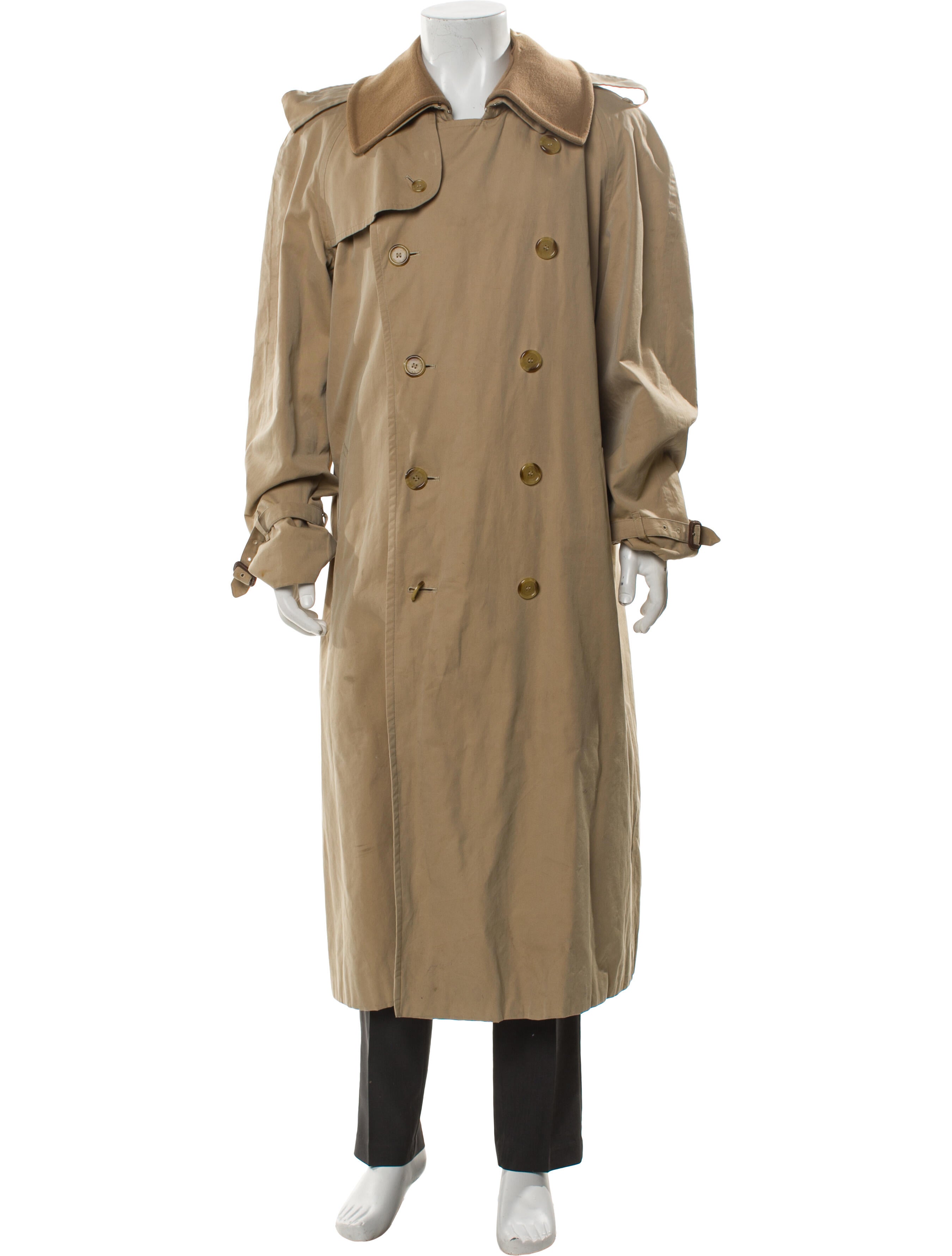 Burberry London Nova Check Pattern Wool Trench Coat