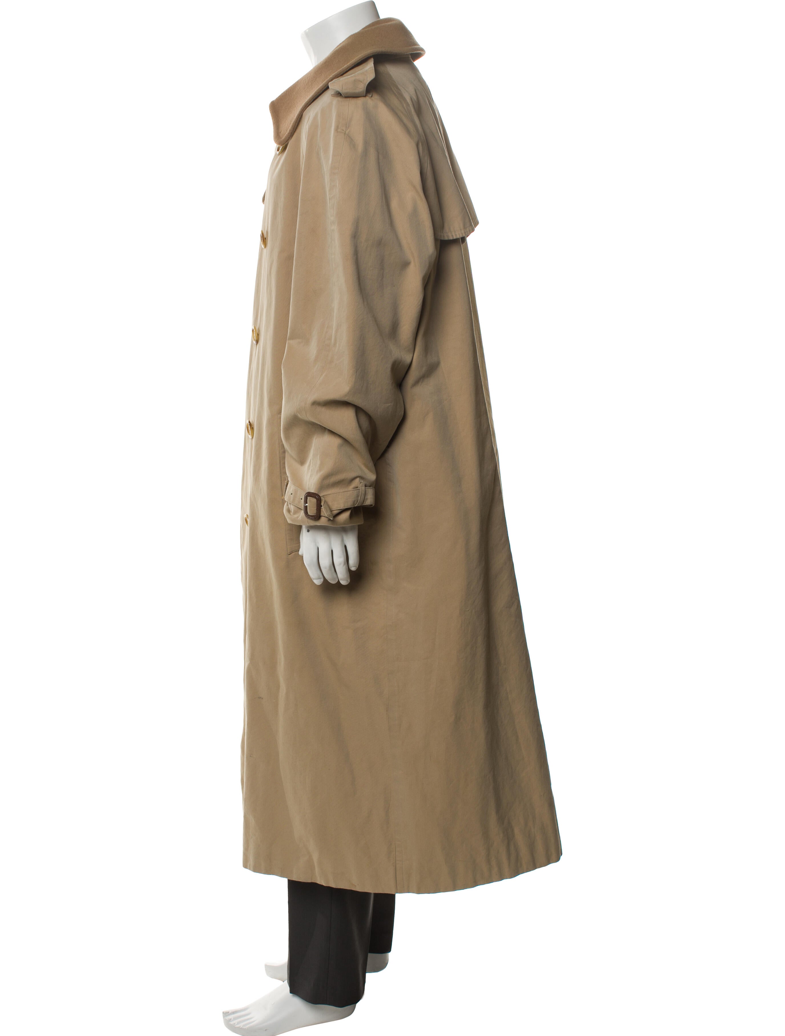 Burberry London Nova Check Pattern Wool Trench Coat