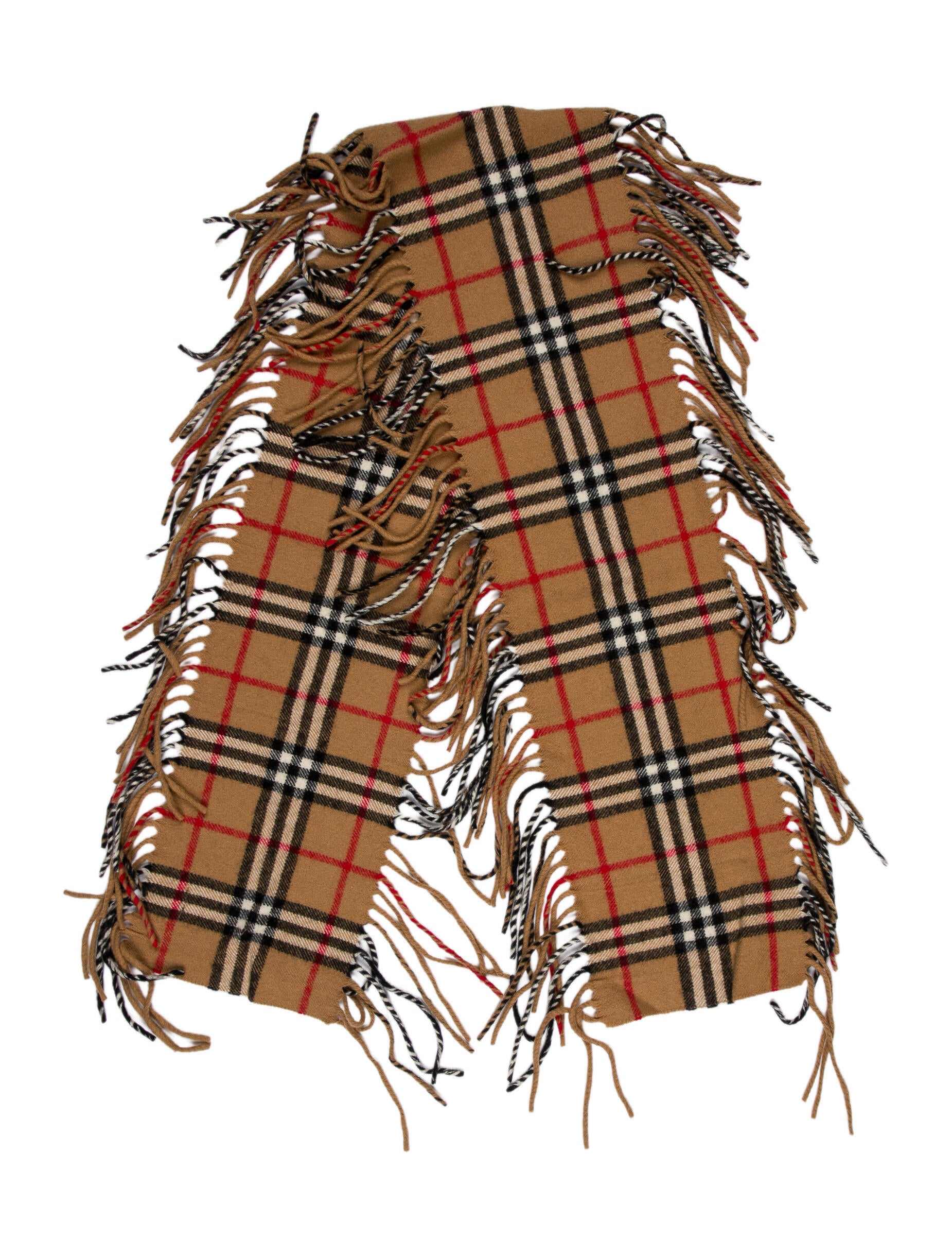 Burberry London Cashmere Plaid Print Scarf