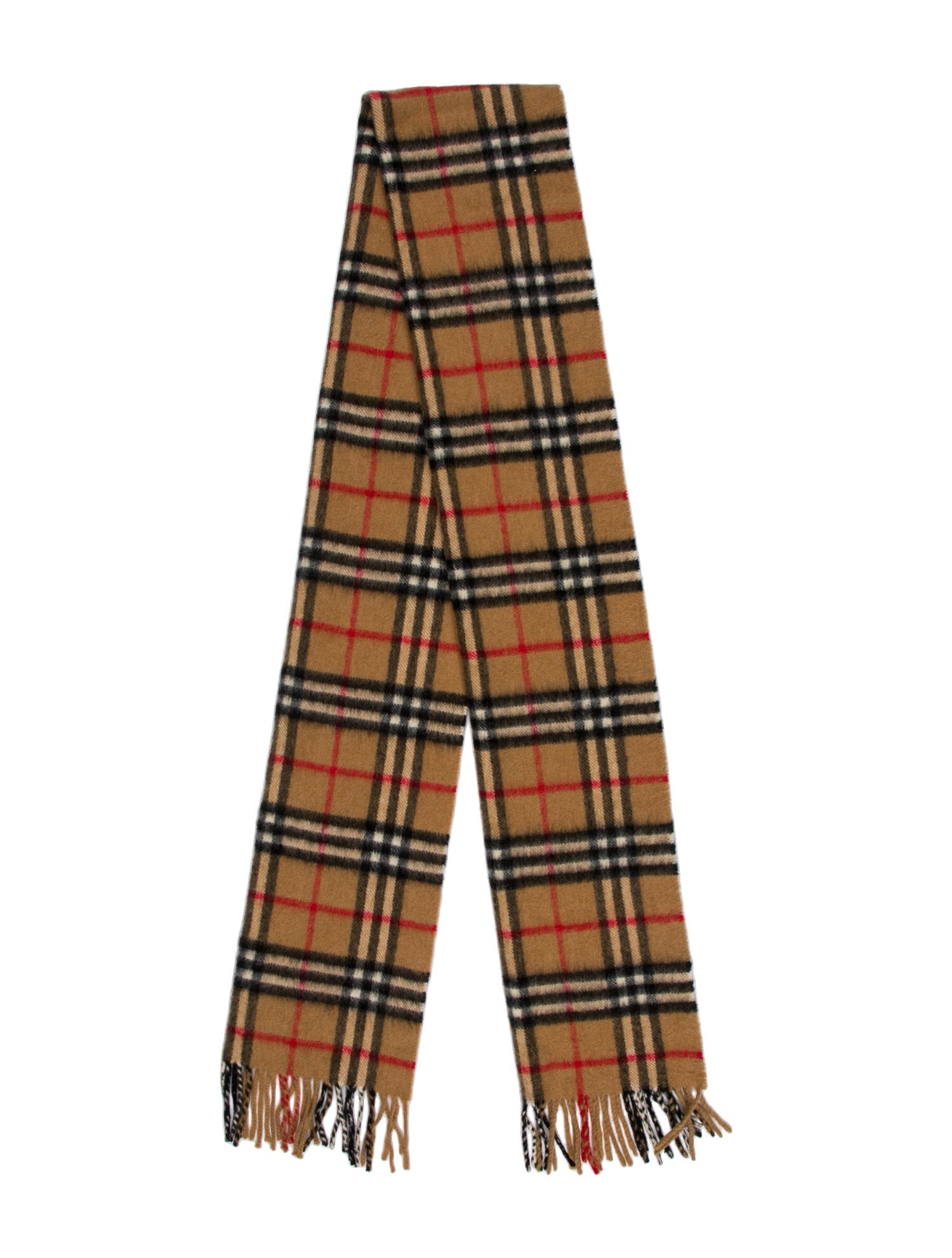Burberry London Cashmere Plaid Print Scarf