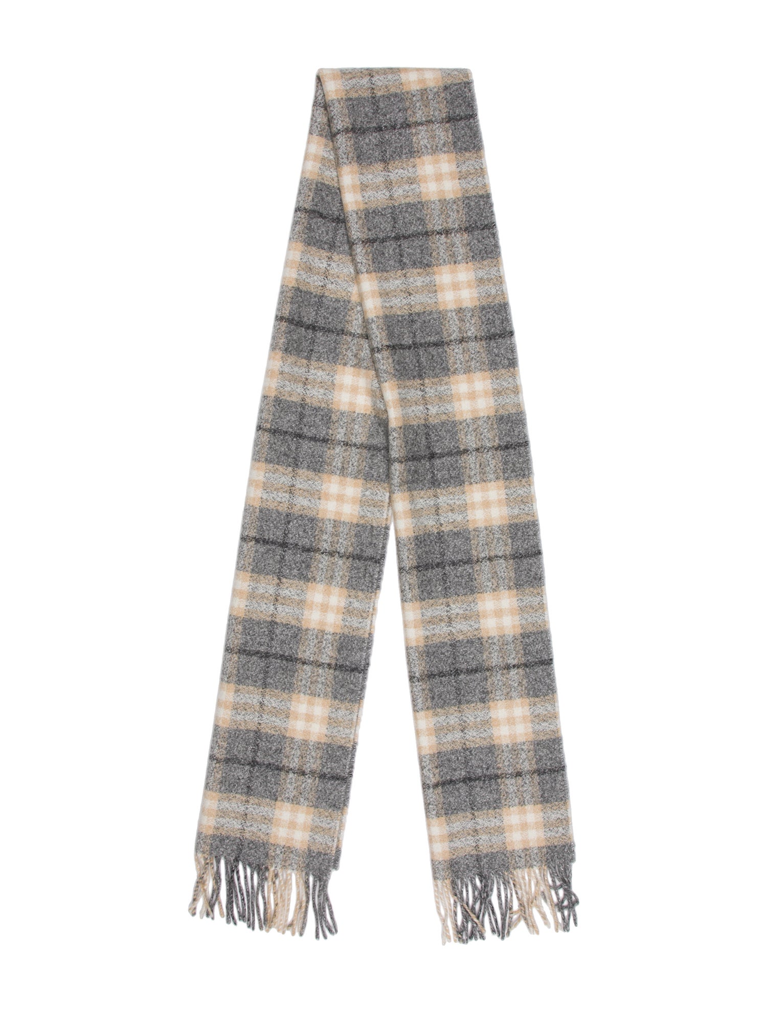 Burberry London Cashmere Plaid Print Scarf