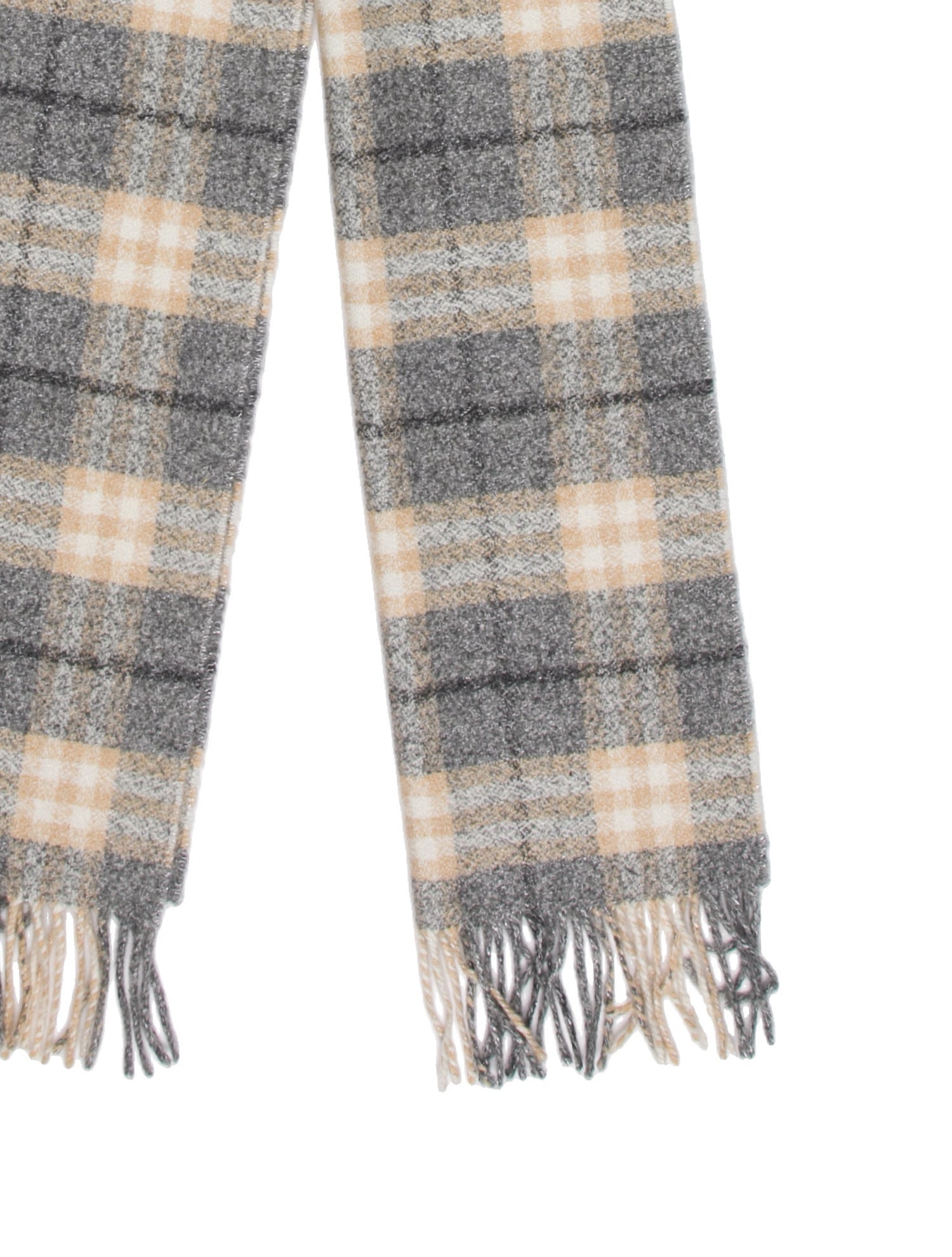 Burberry London Cashmere Plaid Print Scarf