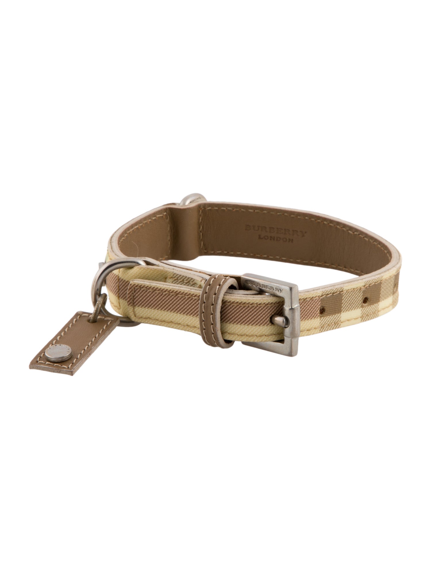 Burberry Pair of Nova Check Dog Bowls - Pink Pet Accessories