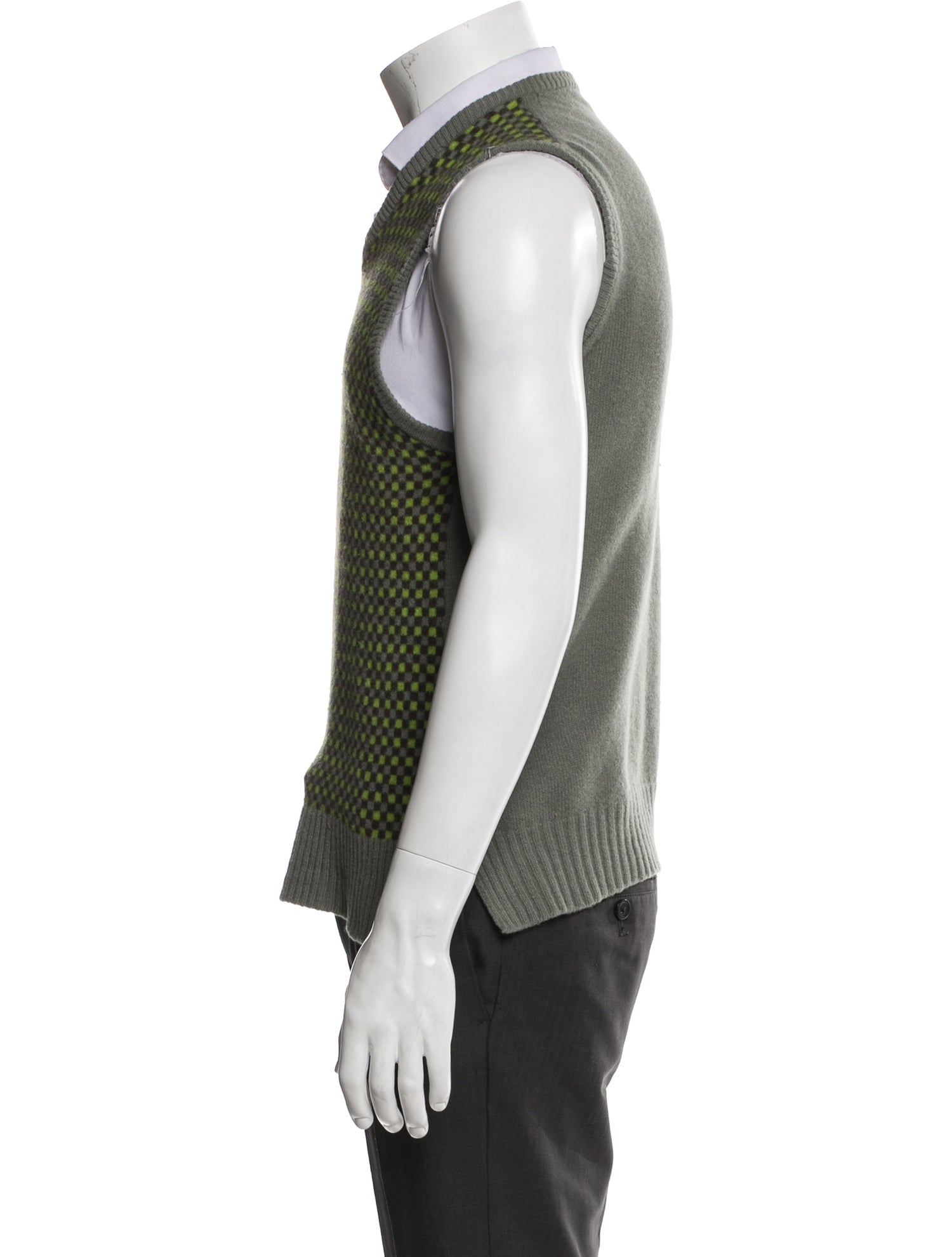 Burberry London Merino Wool Plaid Print Sweater Vest