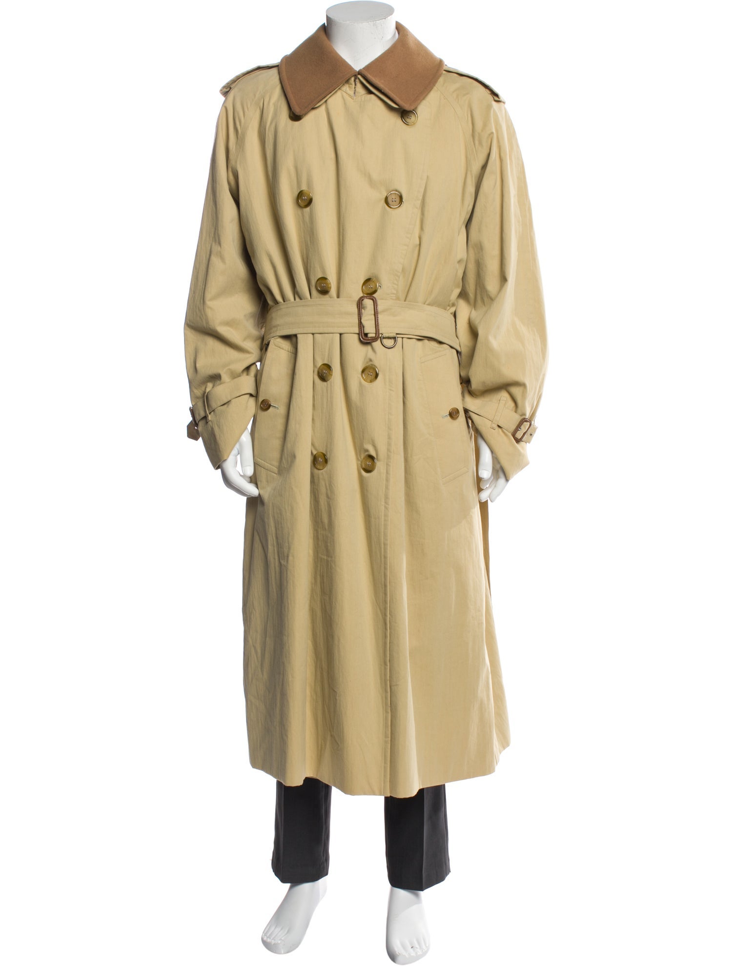 Burberry London Colorblock Pattern Trench Coat