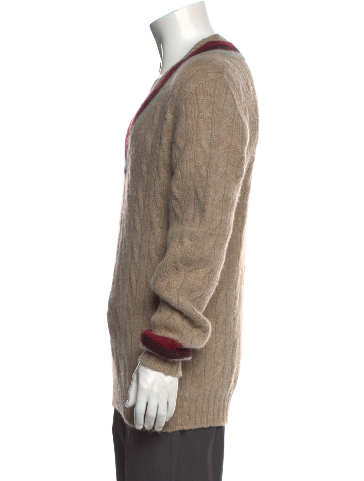 Burberry London Striped V-Neck Pullover