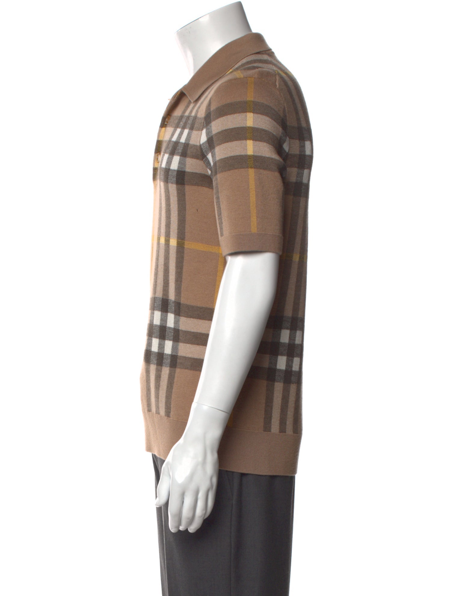 Burberry House Check Pattern Silk Polo Shirt