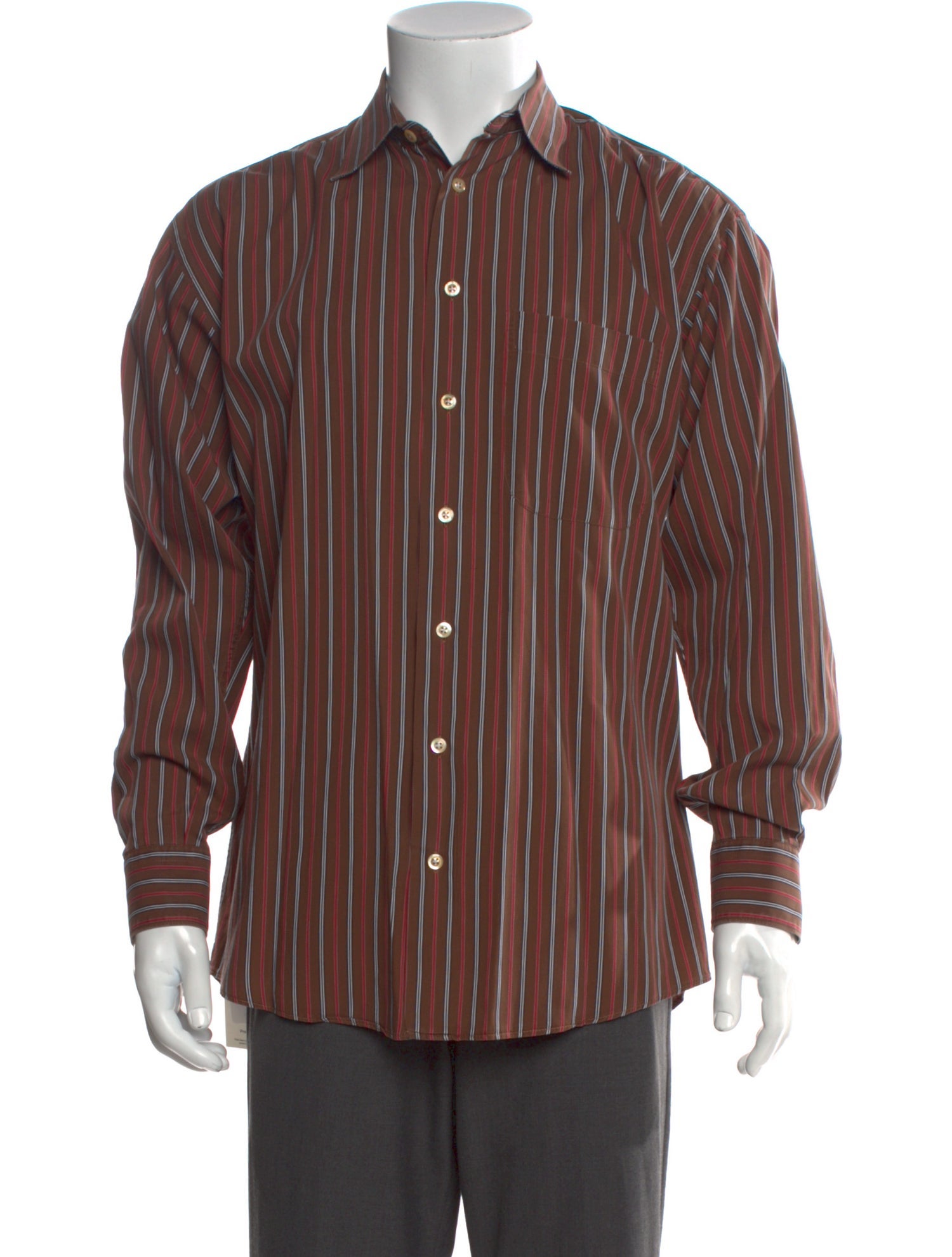 Burberry London Striped Long Sleeve Dress Shirt