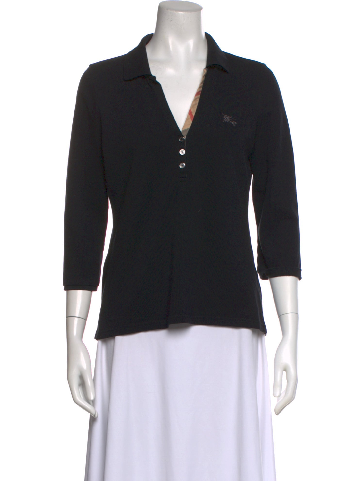 Burberry London Three-Quarter Sleeve Polo