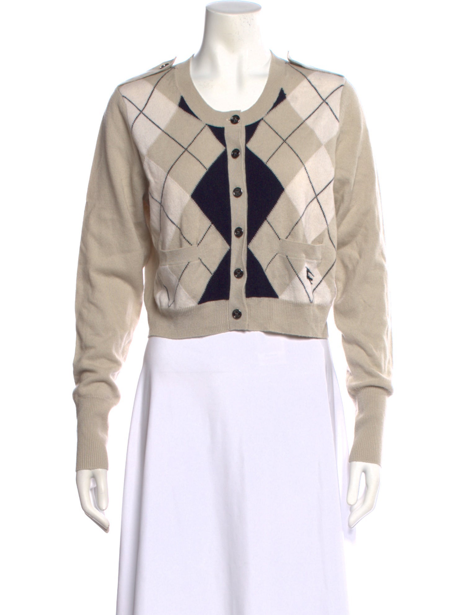 Burberry London Cashmere Plaid Print Sweater