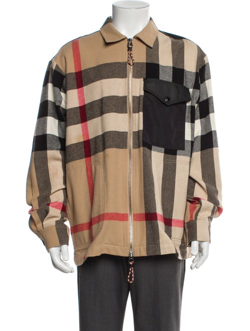 Burberry Exploded Check Pattern Wool Utility Jacket