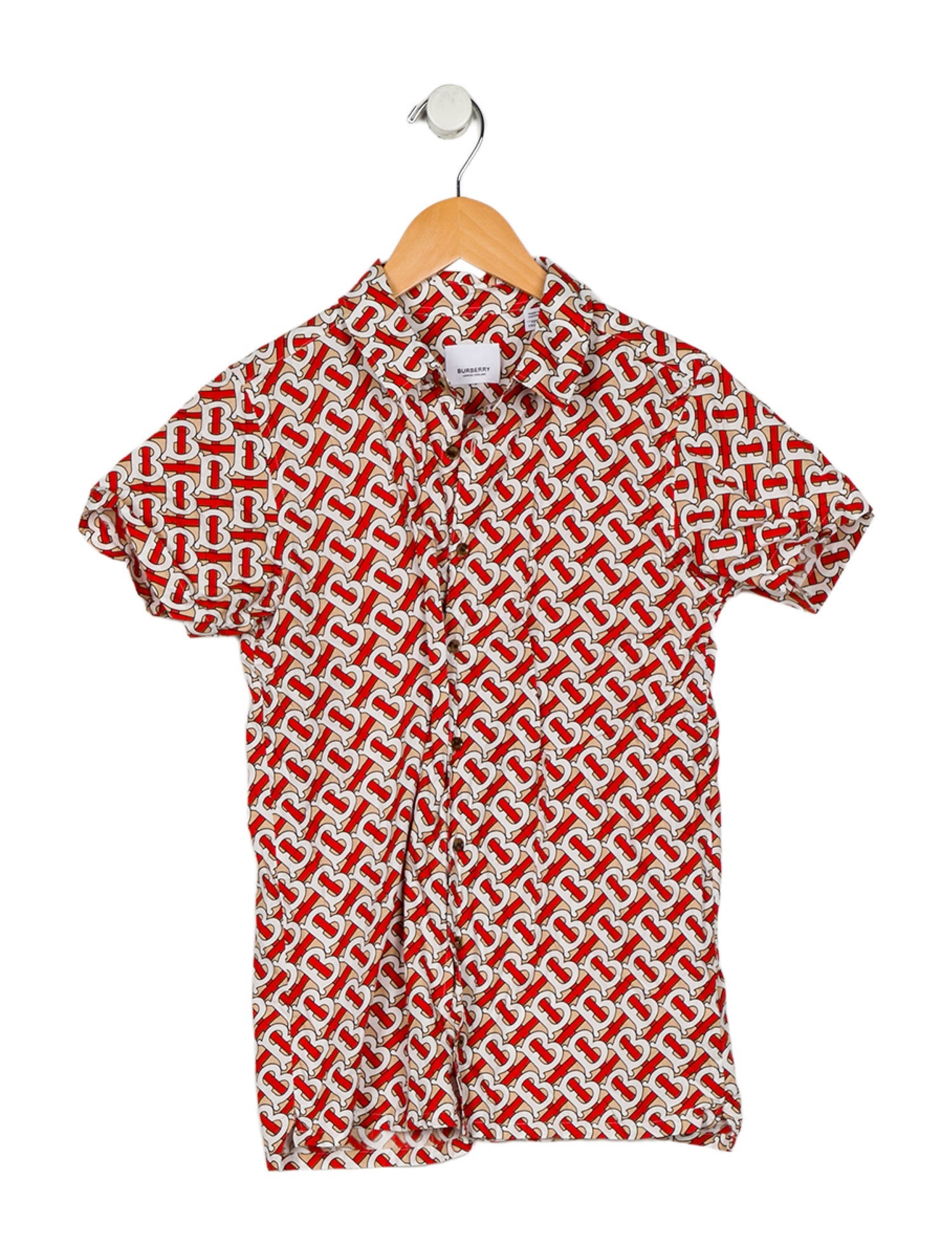 Burberry London Pattern Print Short Sleeve Button-up Shirt