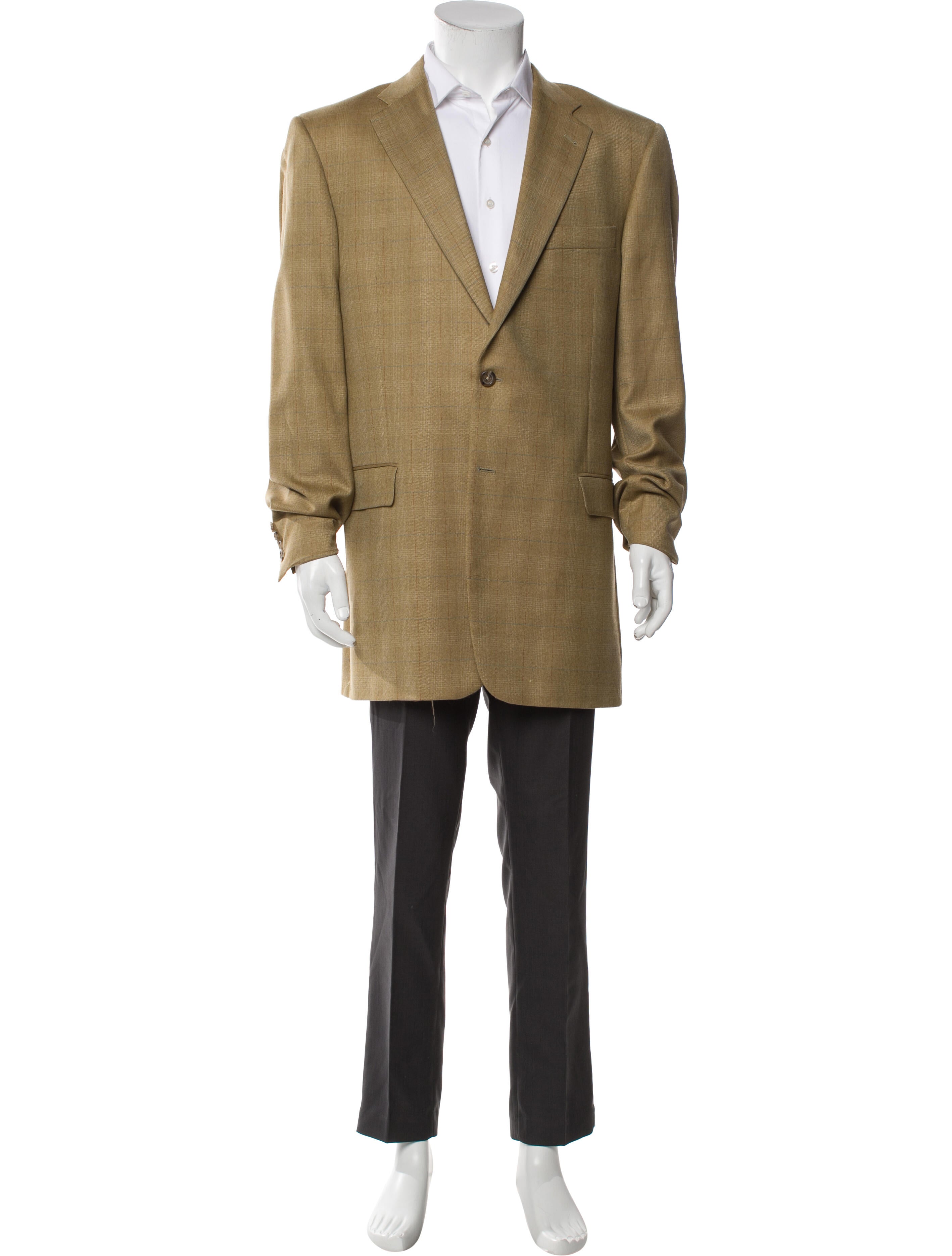 Burberry London Wool Plaid Print Blazer